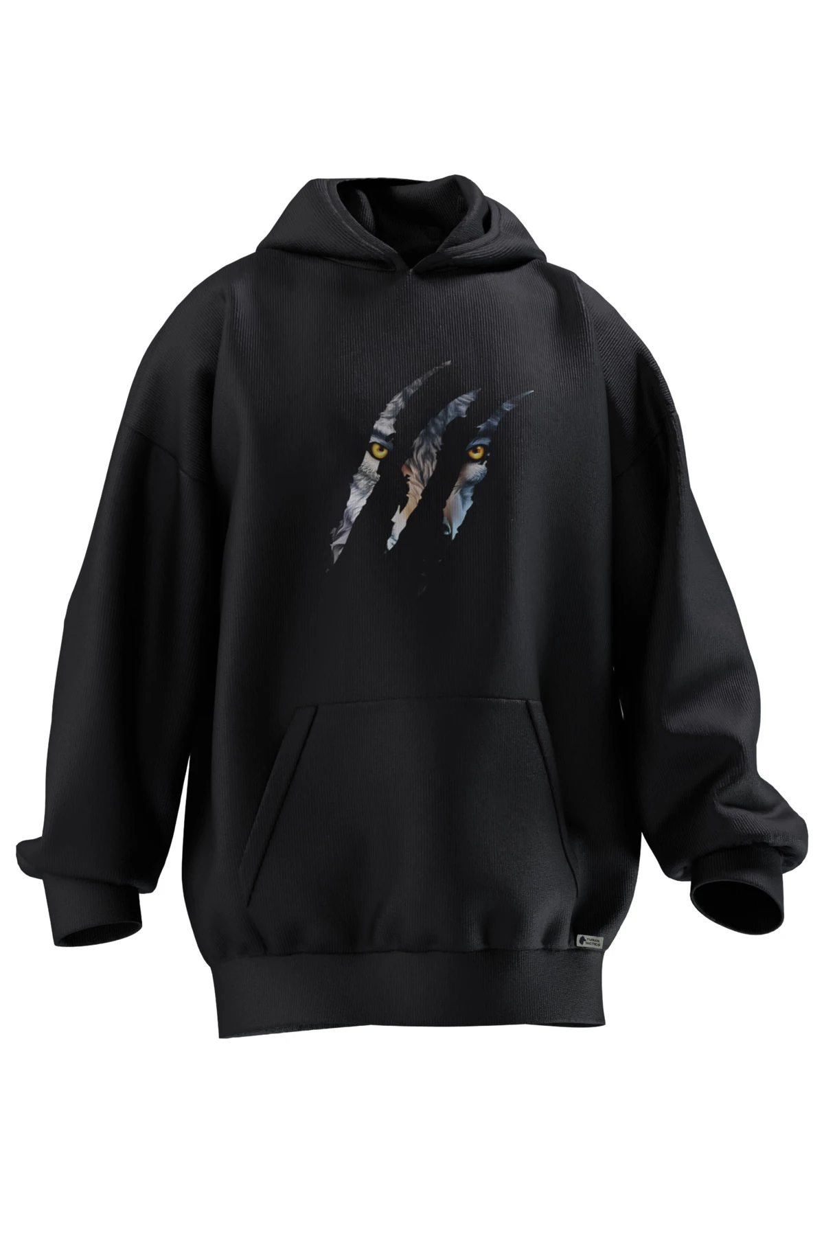 PENÇE KURT BASKILI OVERSIZE HOODIE (UNISEX)