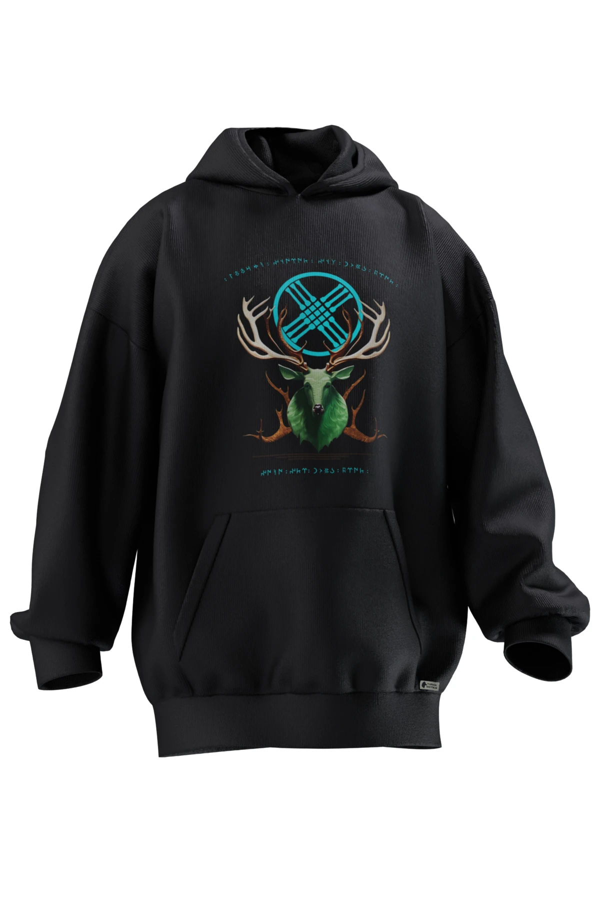 MİTOLOJİK GEYİK BASKILI OVERSIZE HOODIE (UNISEX)