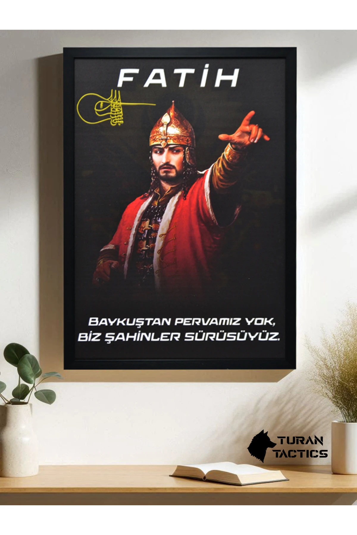 FATİH SULTAN MEHMET TASARIMLI ÇERÇEVELİ 40 X 60 MDF TABLO