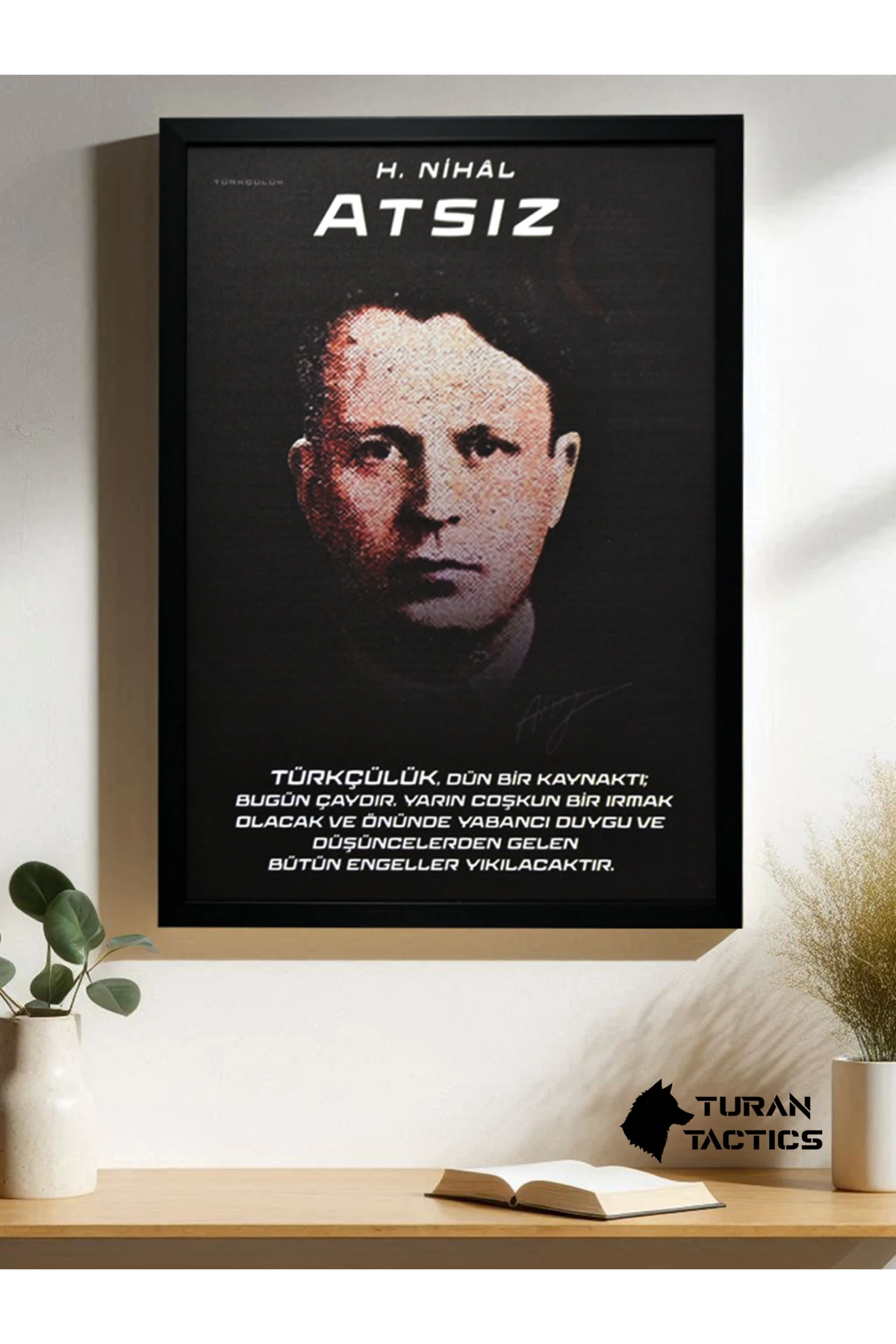 HÜSEYİN NİHAL ATSIZ TASARIMLI ÇERÇEVELİ 40*60 MDF TABLO