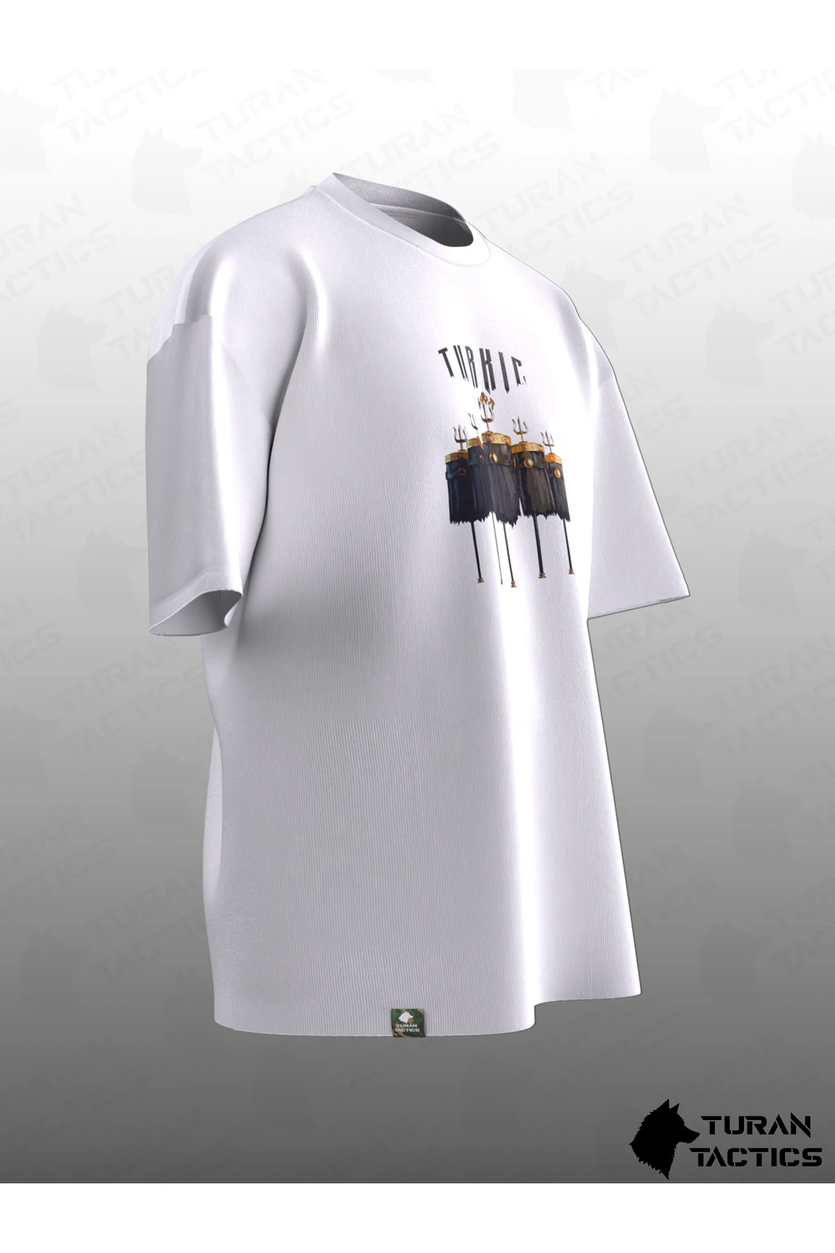 TURKIC TUĞ TASARIMLI OVERSIZE UNISEX T-SHIRT