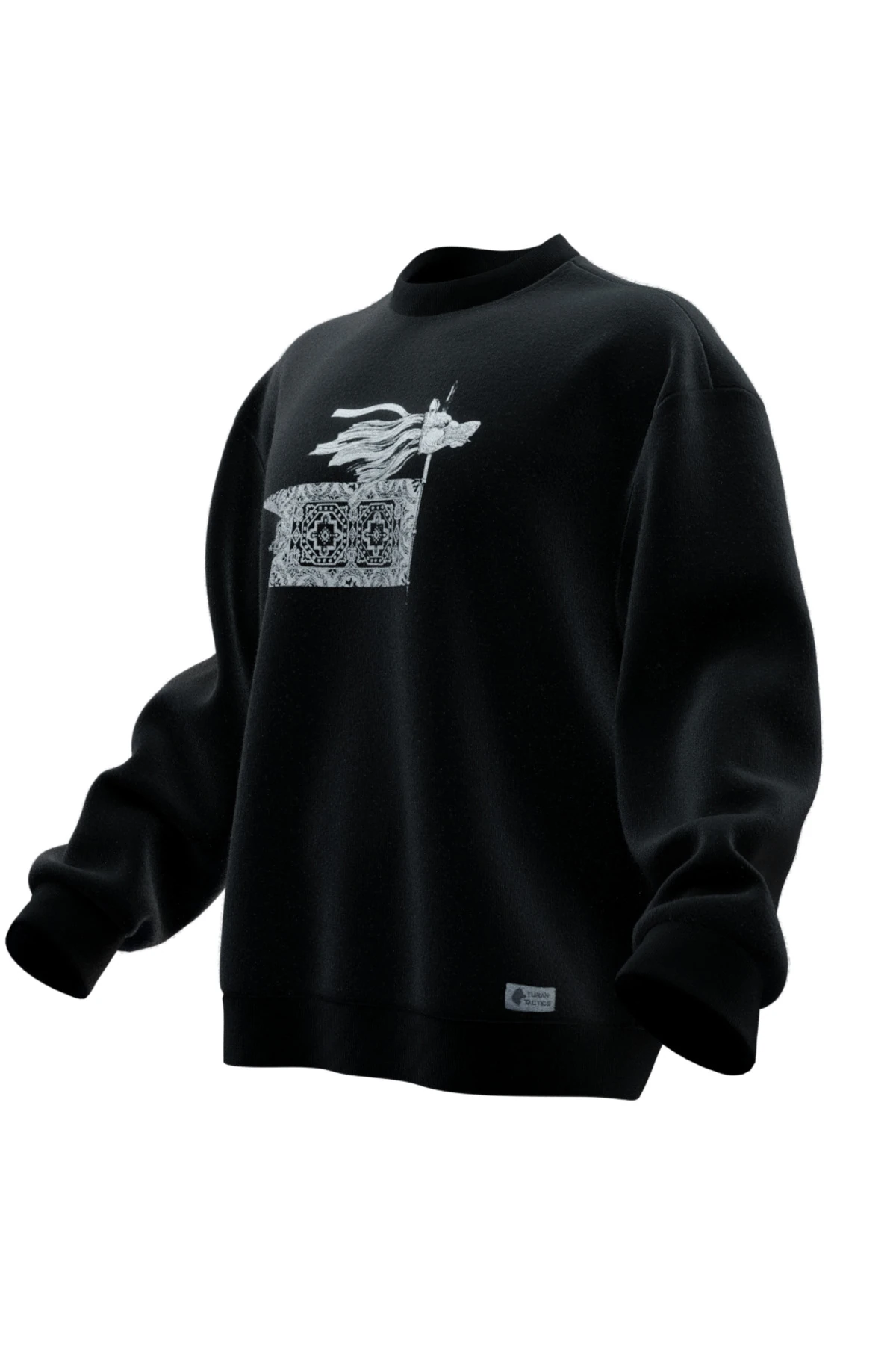 Kurt Başlı Tuğ v2 Tasarımlı Rahat Kalıp Unisex Sweatshirt