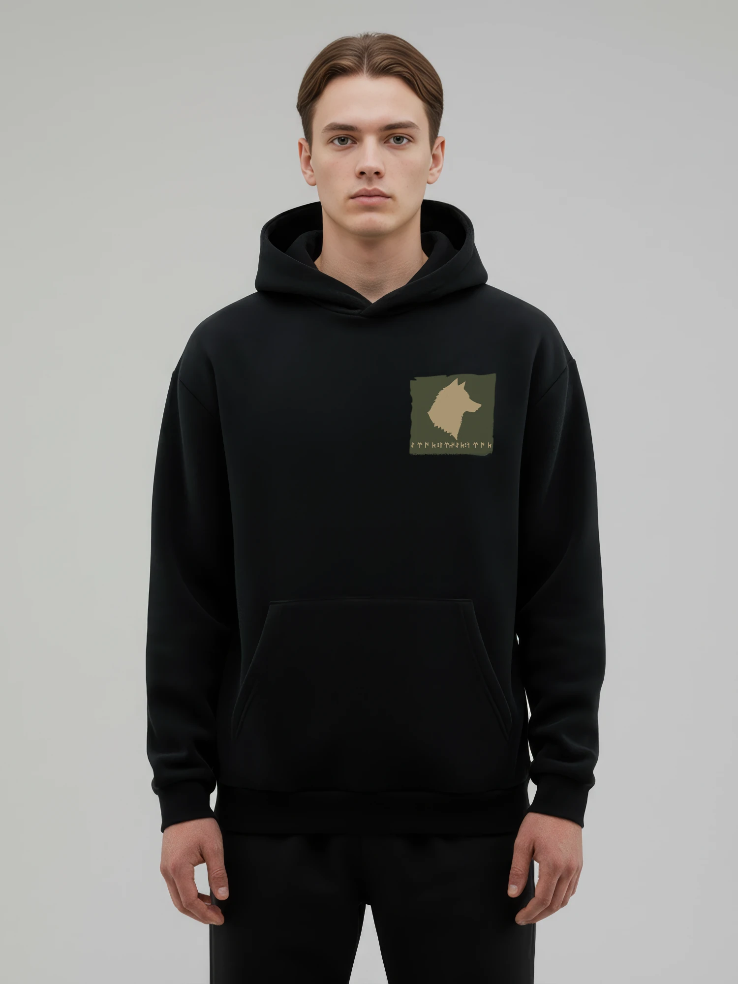 TENRİ BİZNİ BİRLE (TANRI BİZİMLE) RAHAT KALIP SİYAH HOODIE (UNISEX)