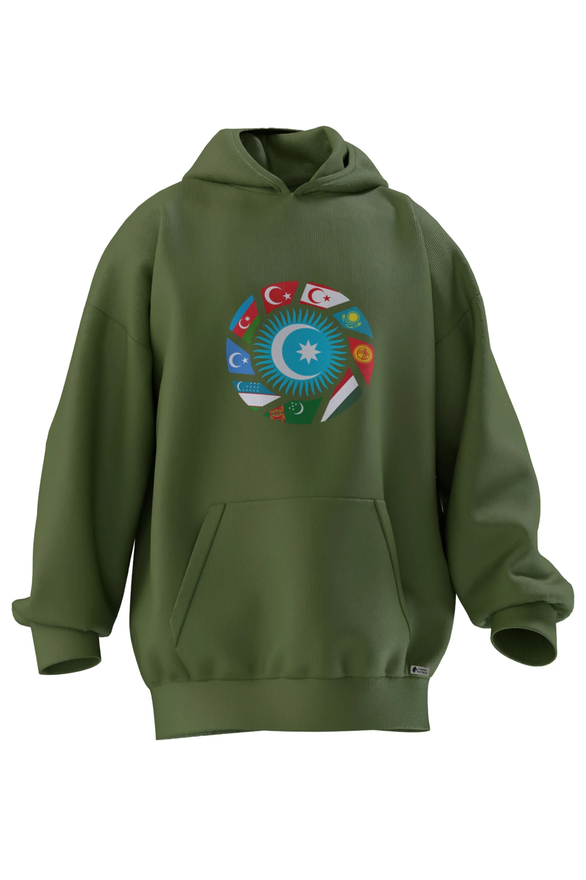 TURAN BASKILI OVERSIZE HOODIE (UNISEX)