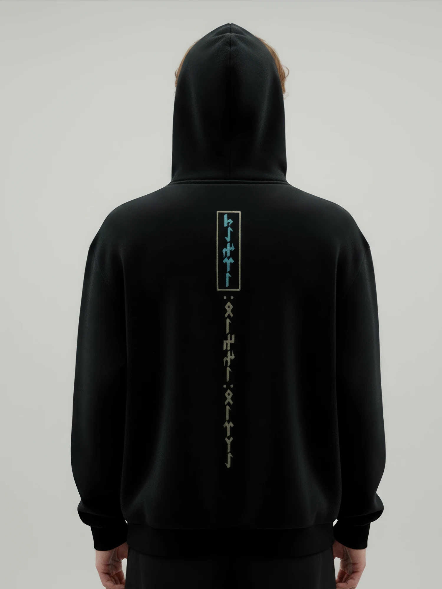 TENRİ BİZNİ BİRLE (TANRI BİZİMLE) RAHAT KALIP SİYAH HOODIE (UNISEX)