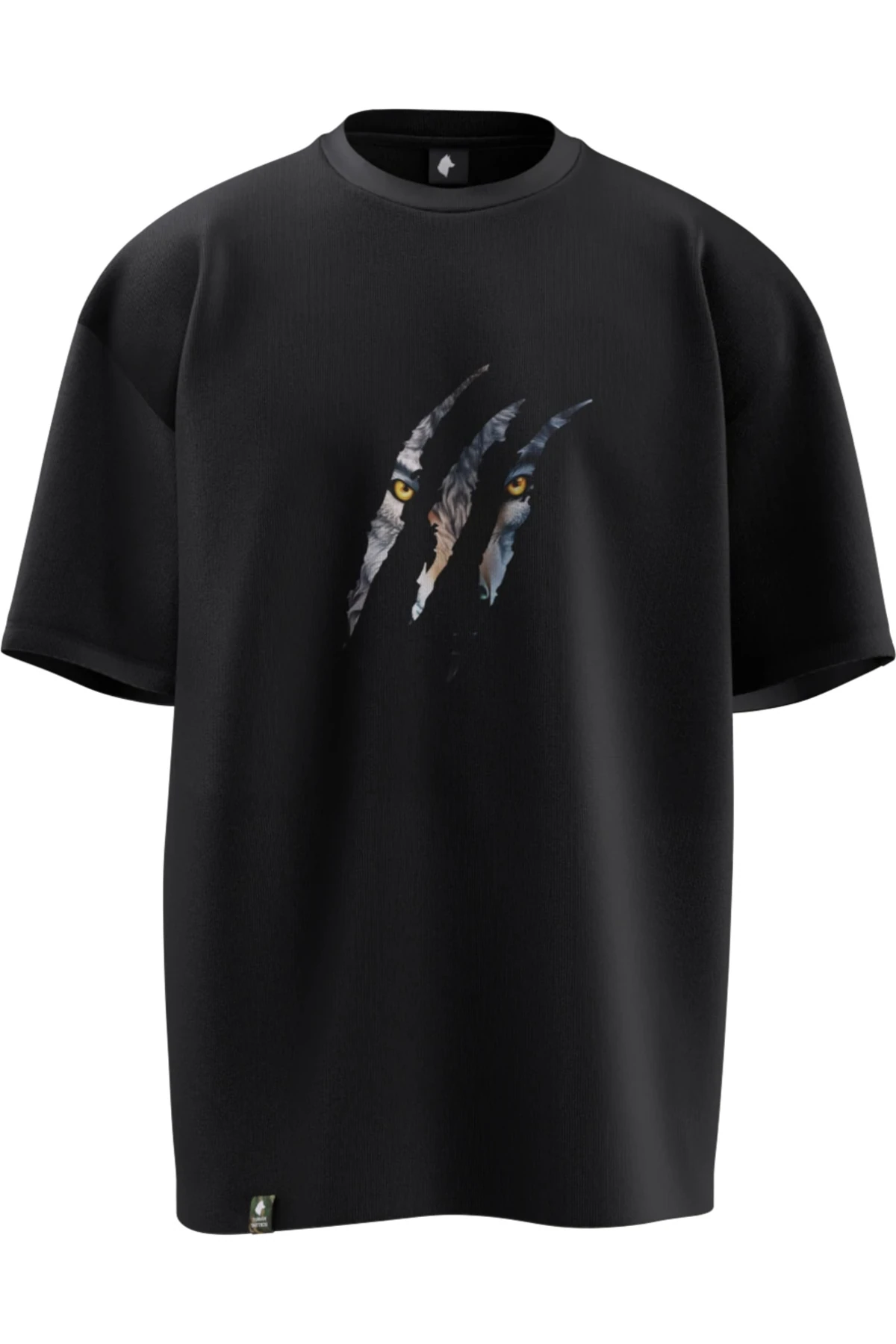 PENÇE KURT TASARIMLI OVERSIZE UNISEX T-SHIRT