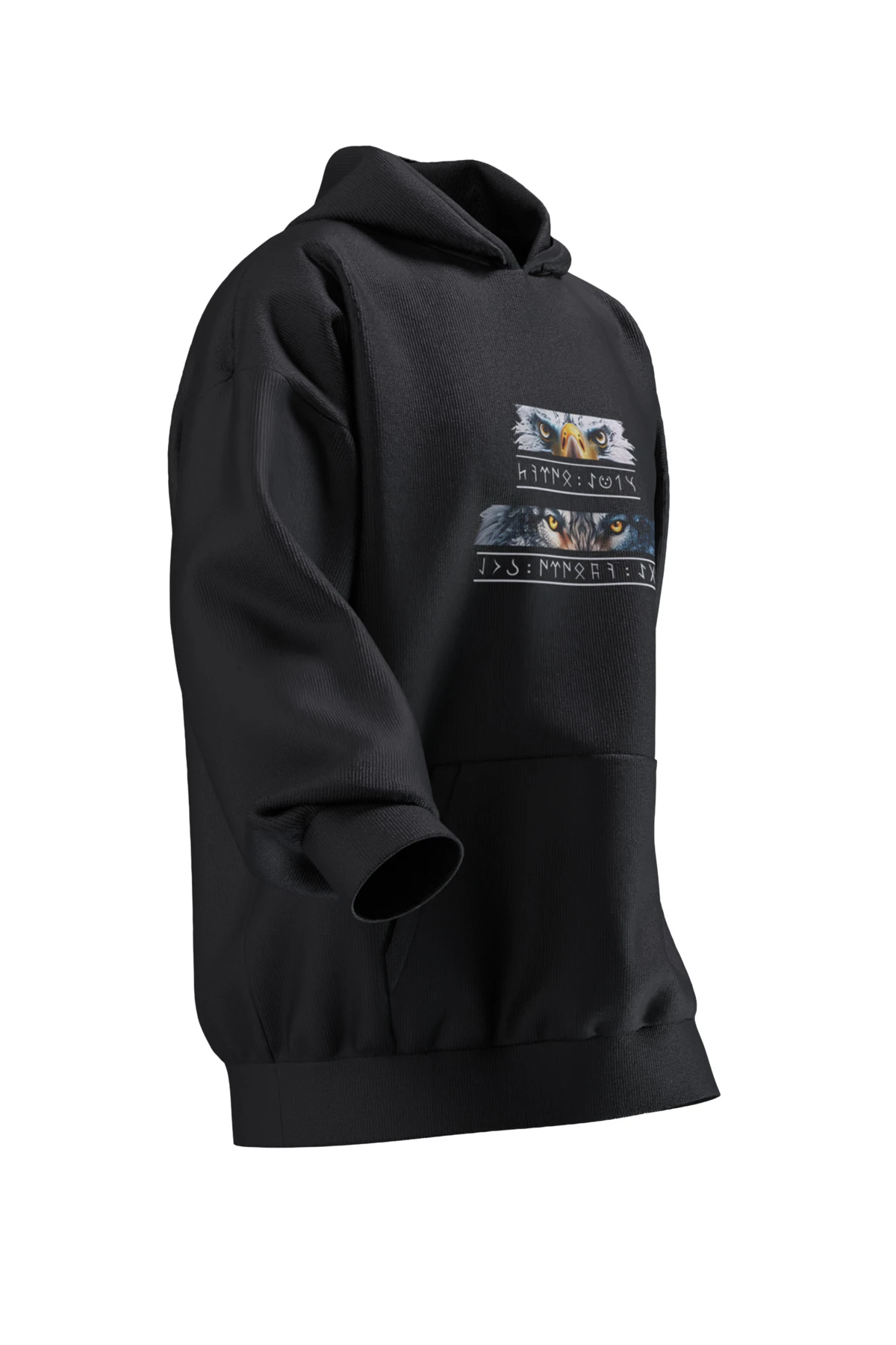 BÜRKÜT GÖKBÖRÜ BASKILI OVERSIZE HOODIE (UNISEX)