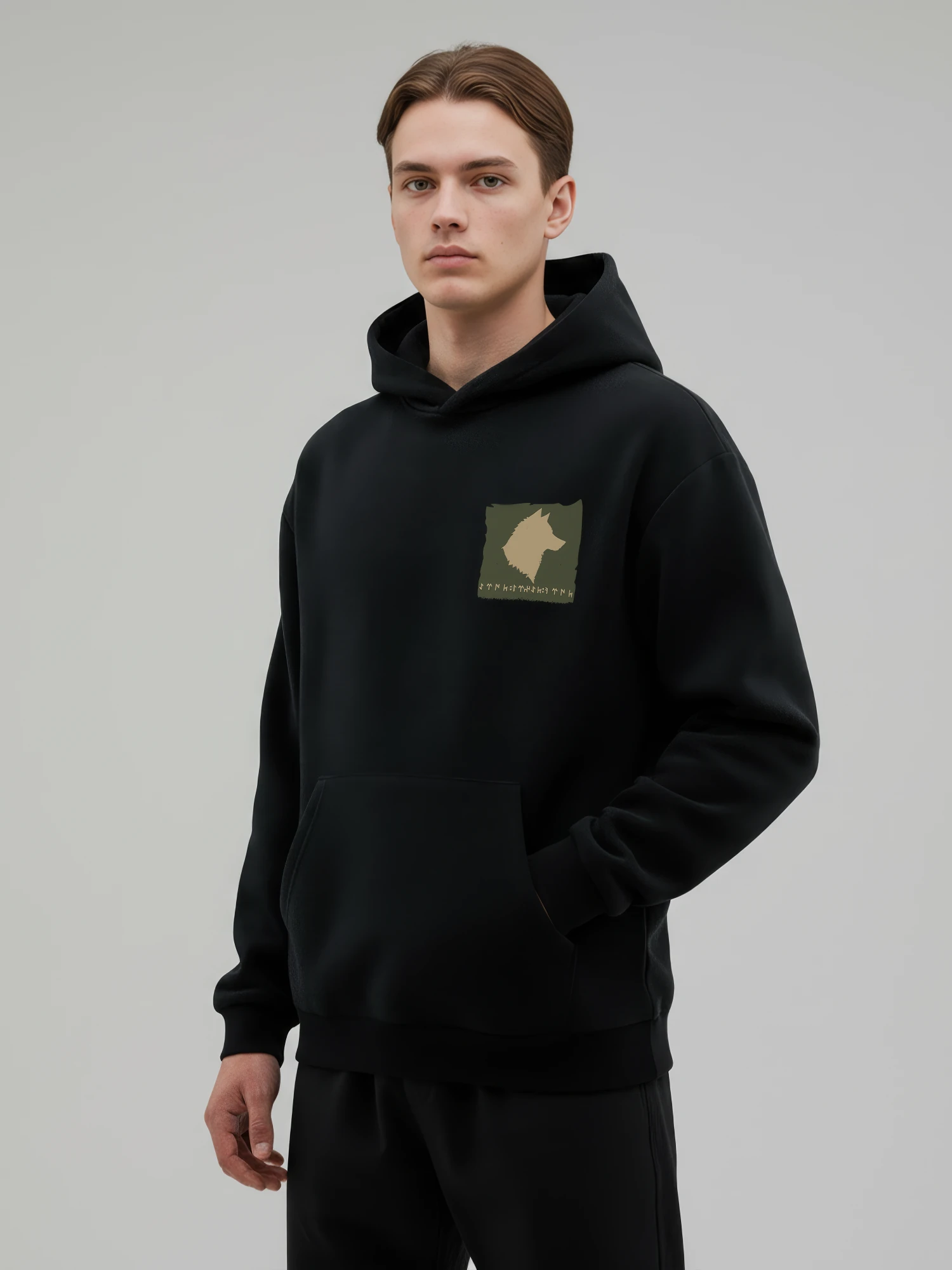TENRİ BİZNİ BİRLE (TANRI BİZİMLE) RAHAT KALIP SİYAH HOODIE (UNISEX)