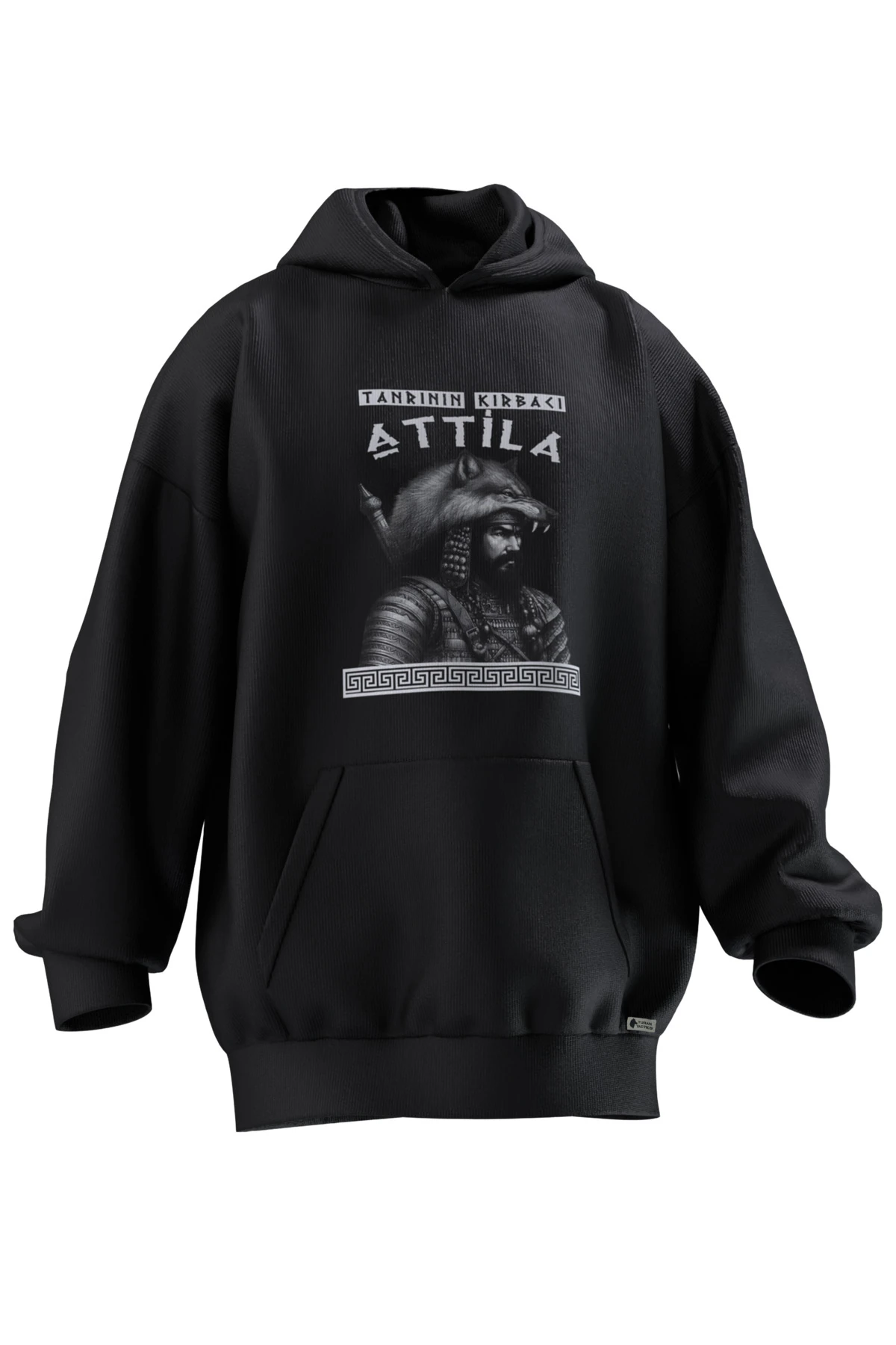 TANRININ KIRBACI ATTİLA BASKILI OVERSIZE HOODIE (UNISEX)