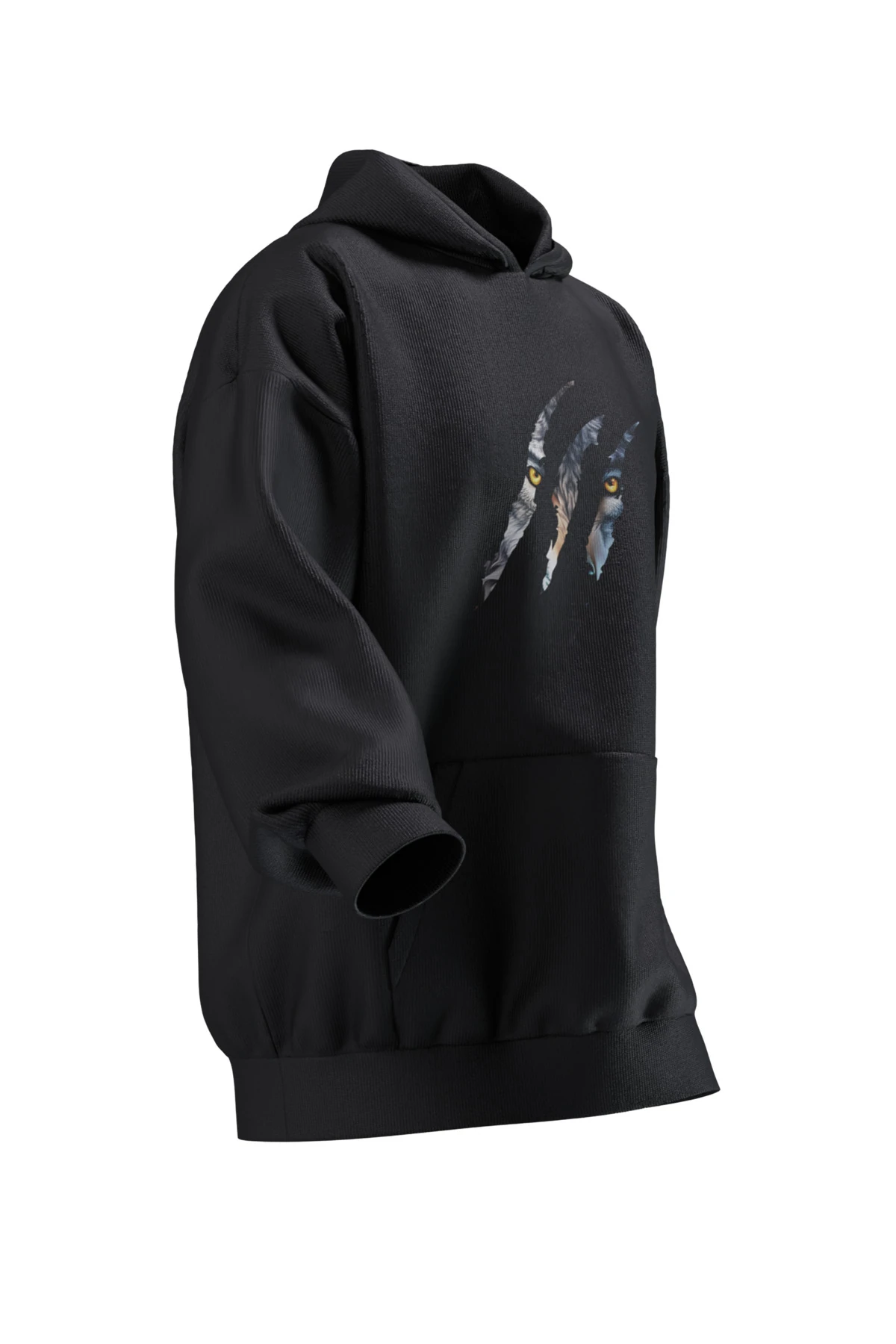 PENÇE KURT BASKILI OVERSIZE HOODIE (UNISEX)