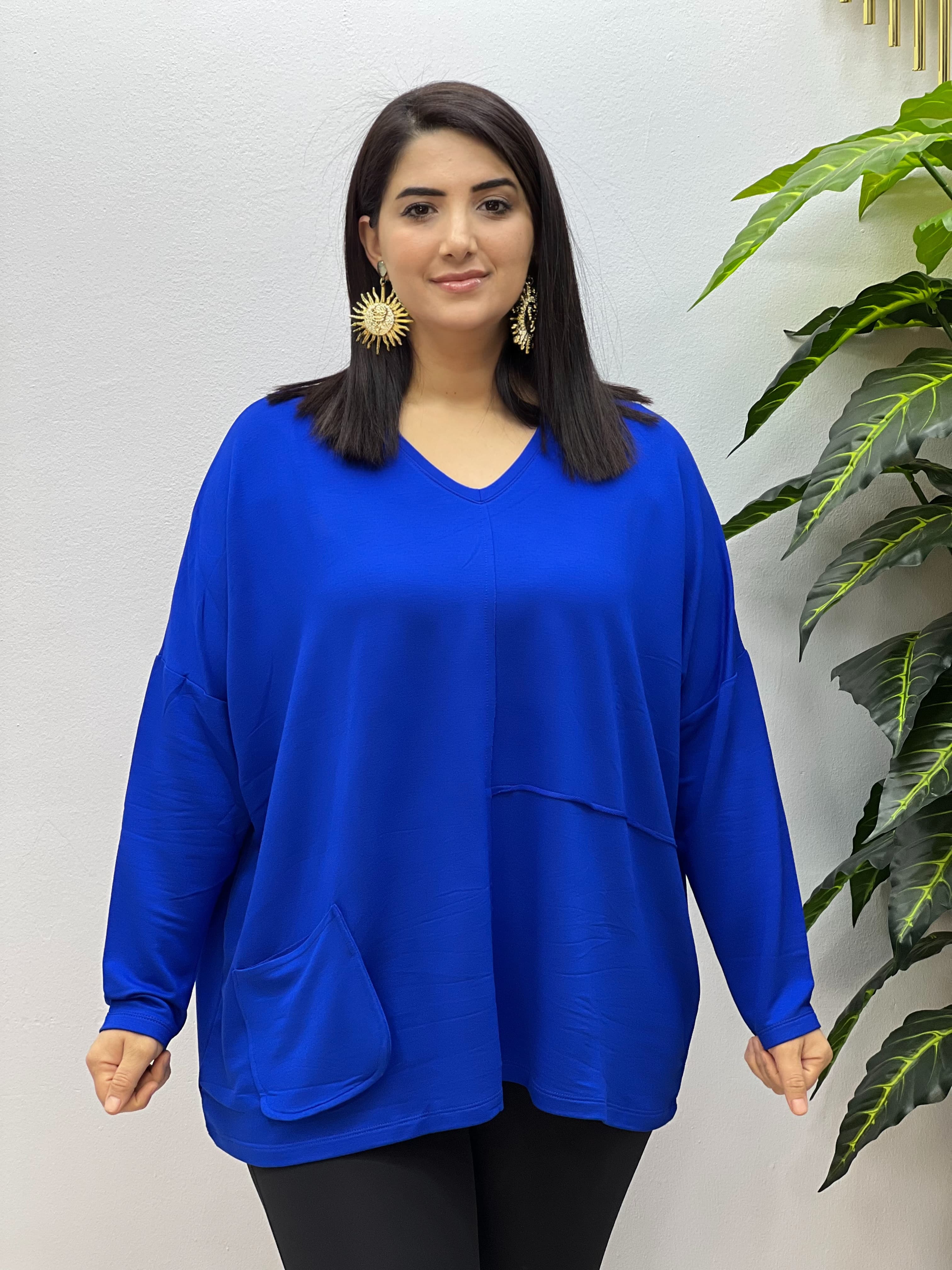 Büyük Beden Pretty Tunik  - Mavi