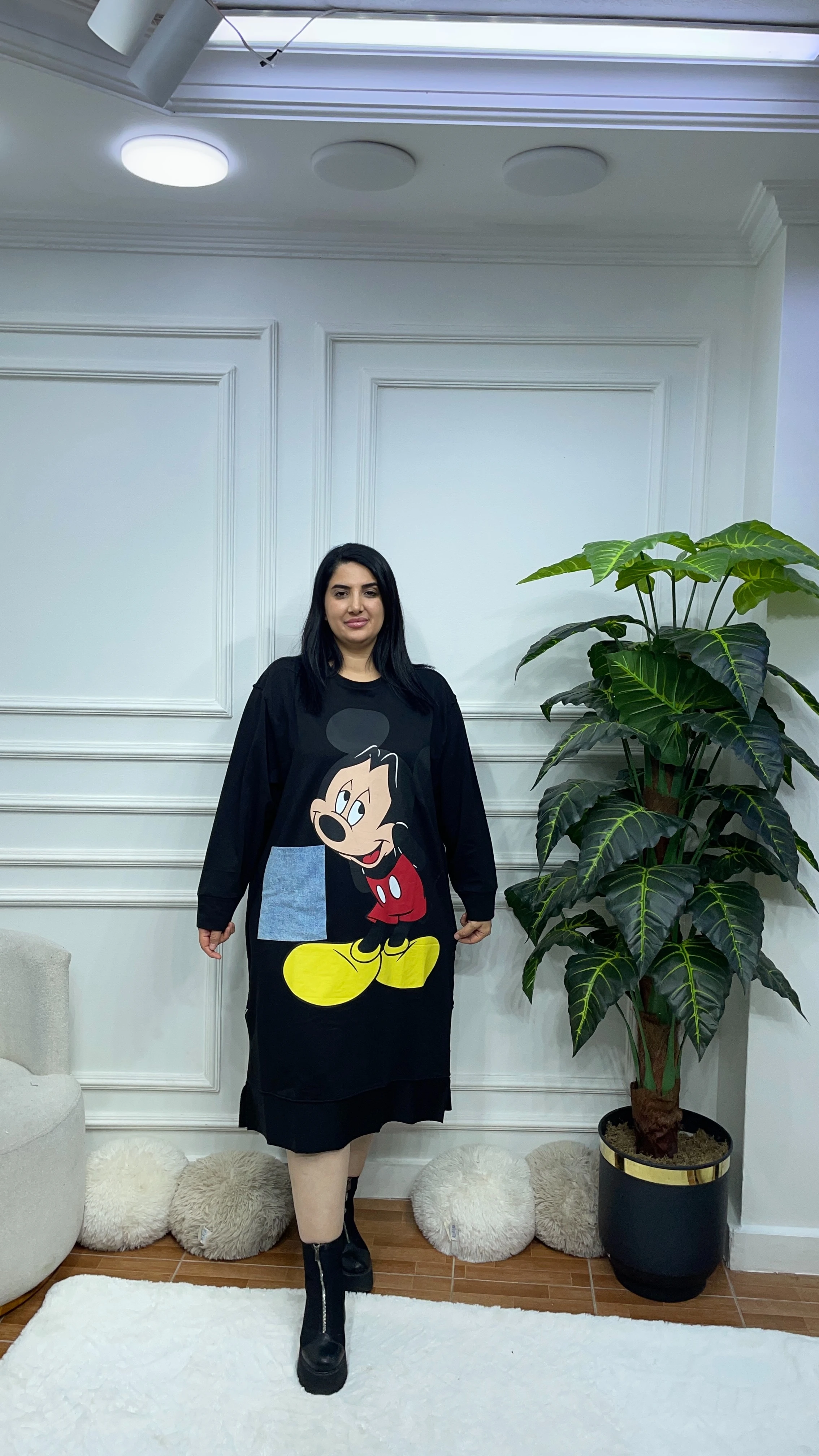 Büyük Beden Mickey Elbise