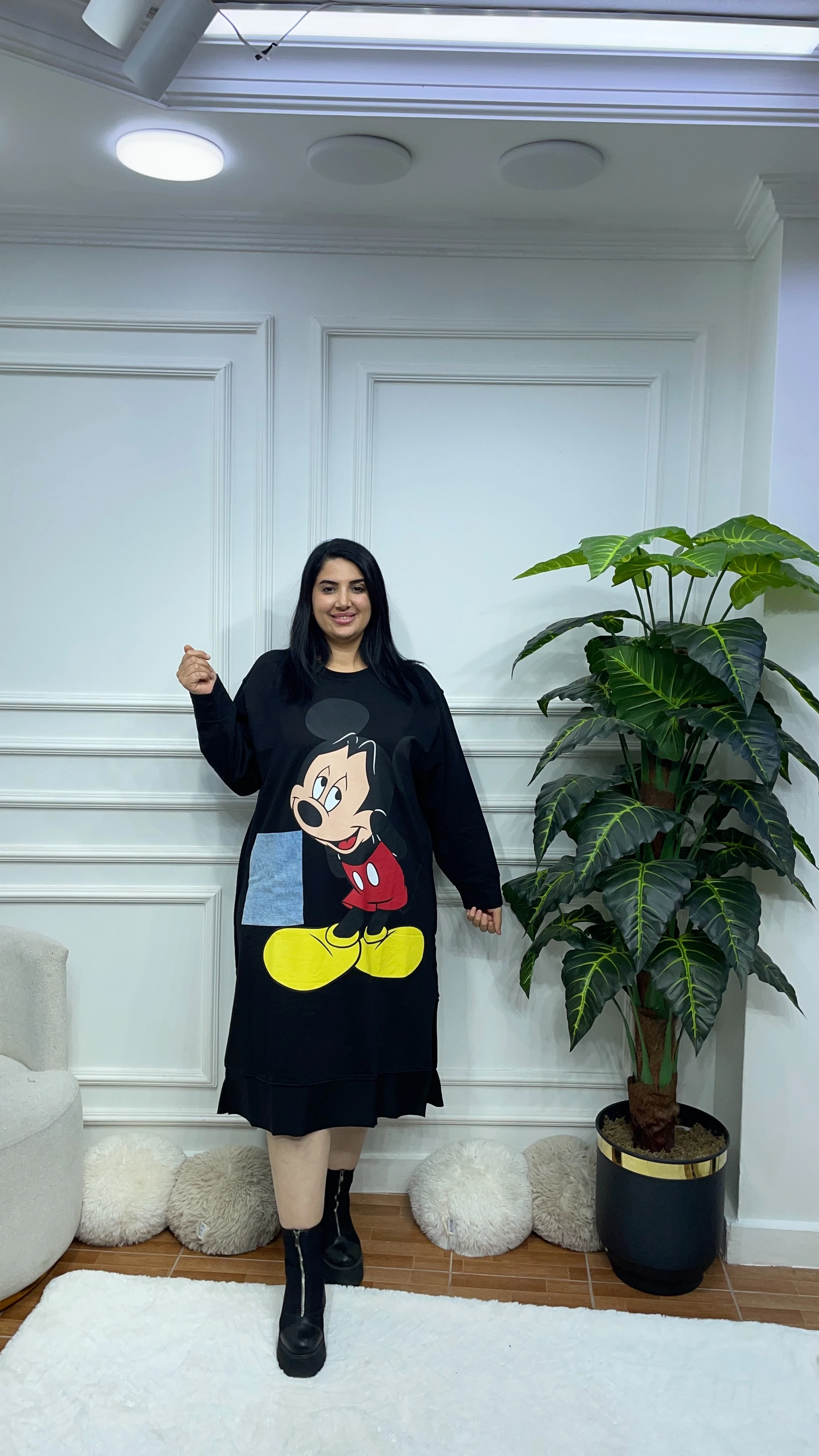 Büyük Beden Mickey Elbise