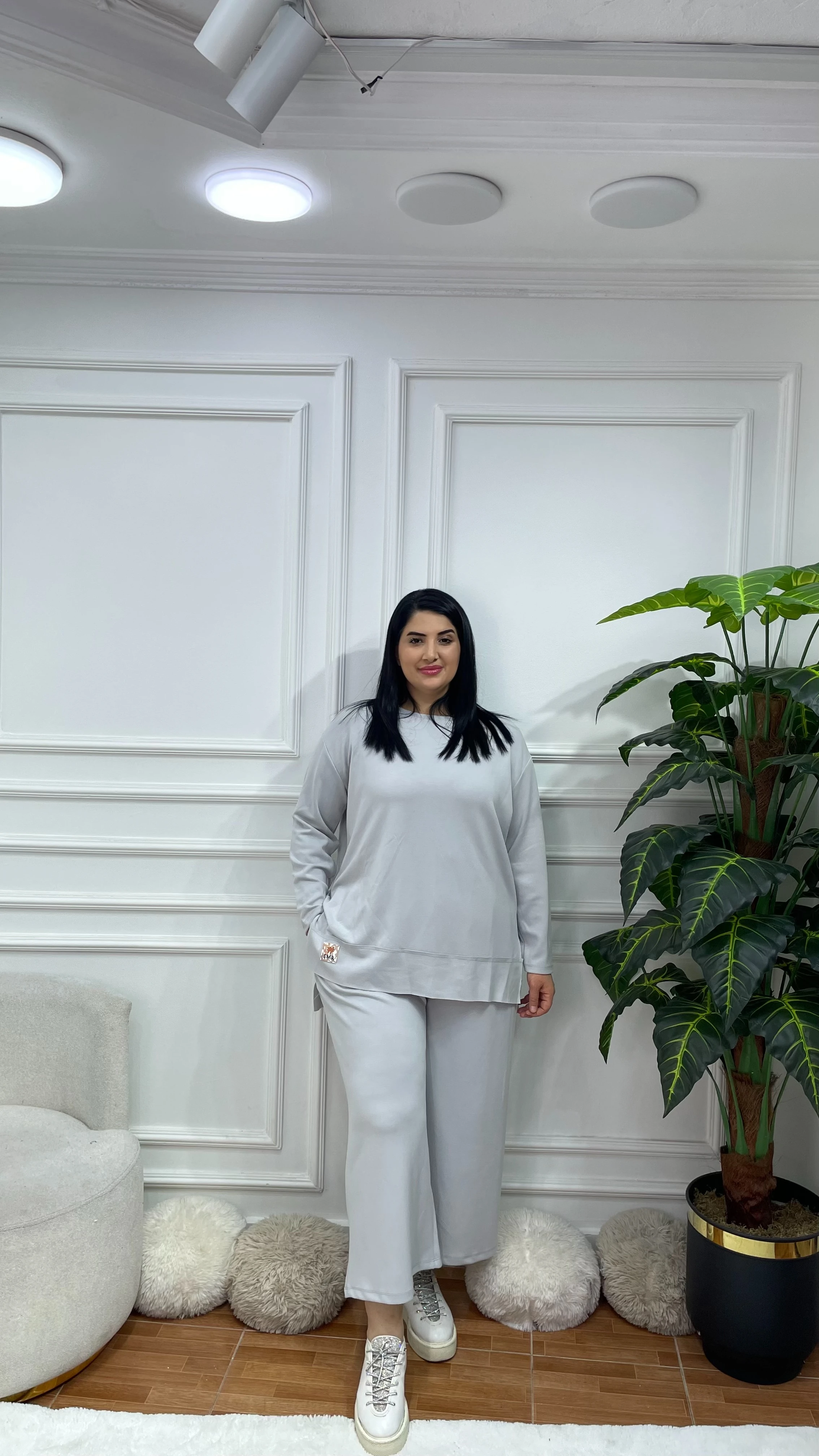 Premium Kalitede Modal Takım - Gri