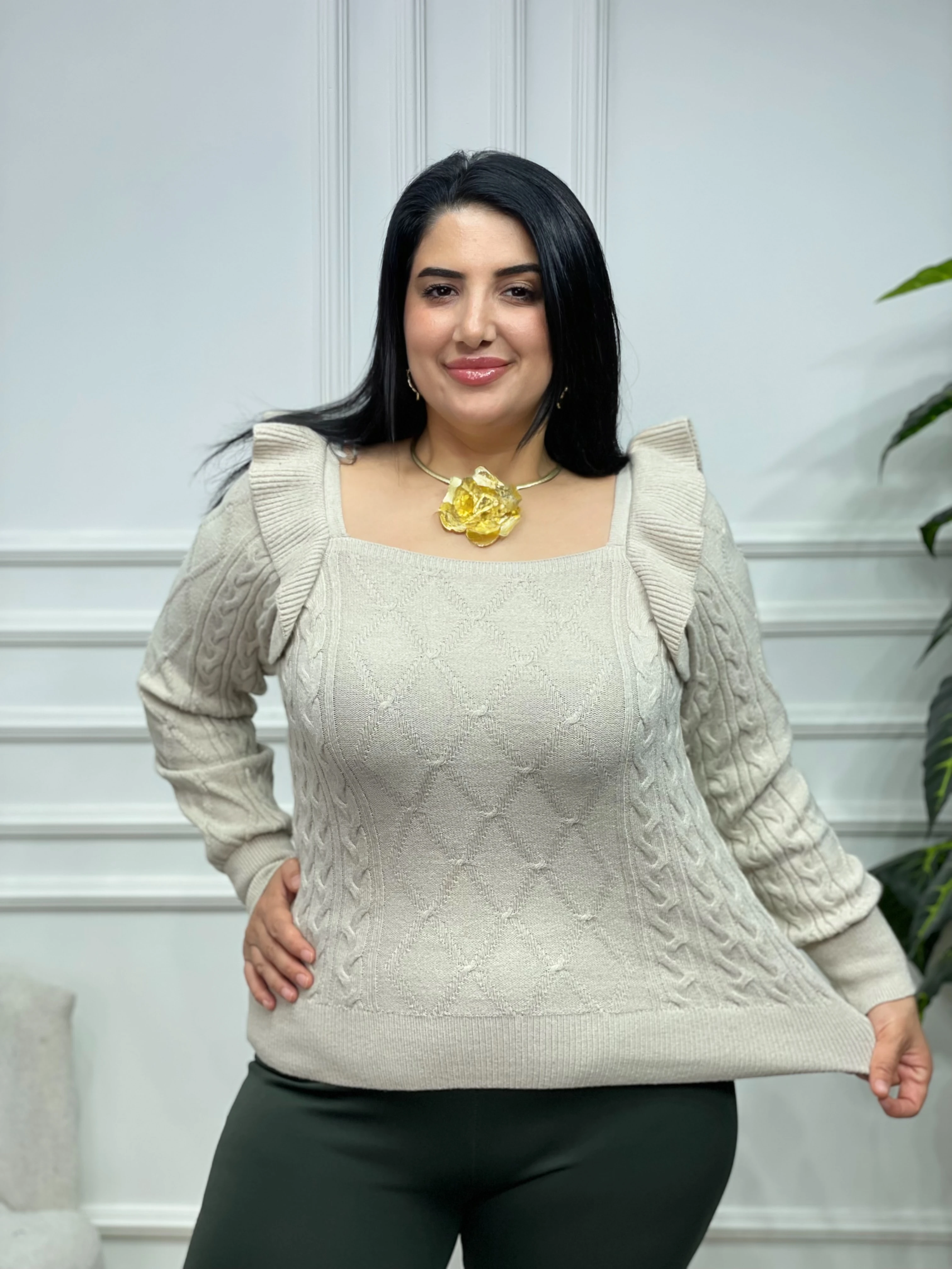 Büyük Beden Madonna Triko