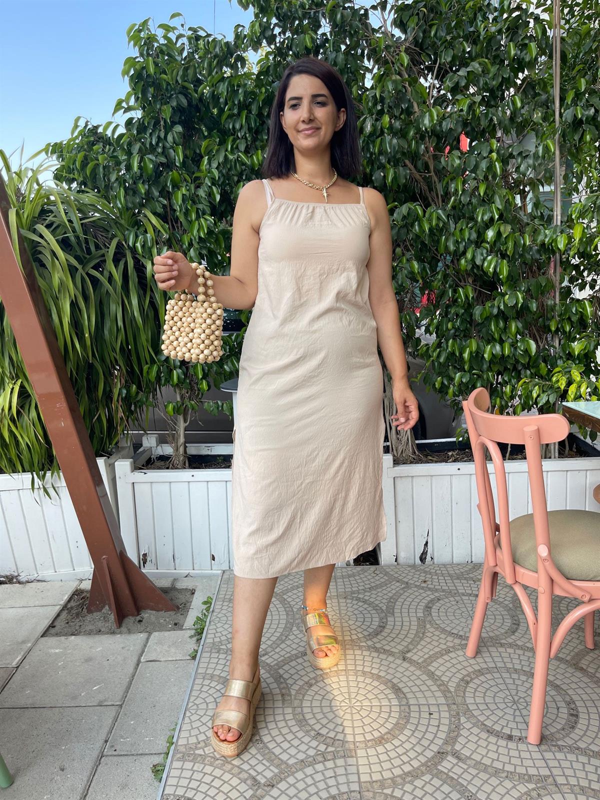 İp Askılı Midi Elbise