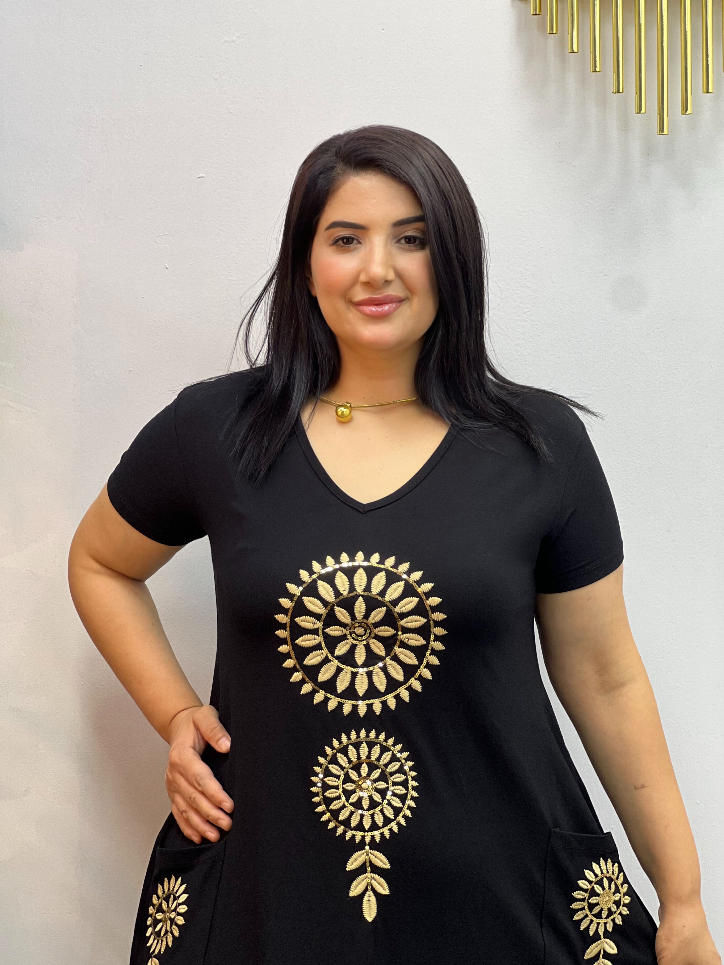 GoldNakış Detaylı Elbise