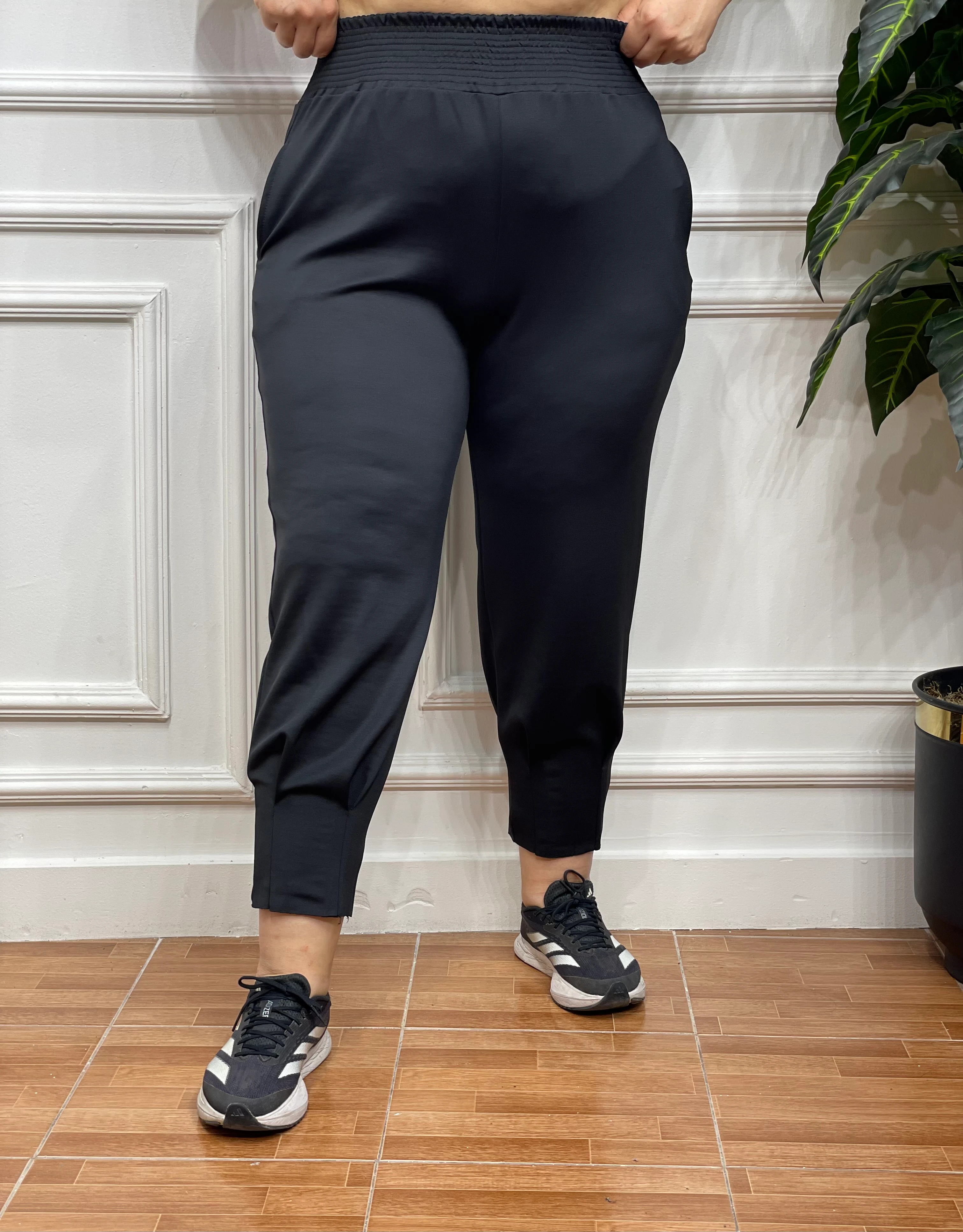 Büyük Beden Korsajlı Scuba Jogger Pantolon - Siyah