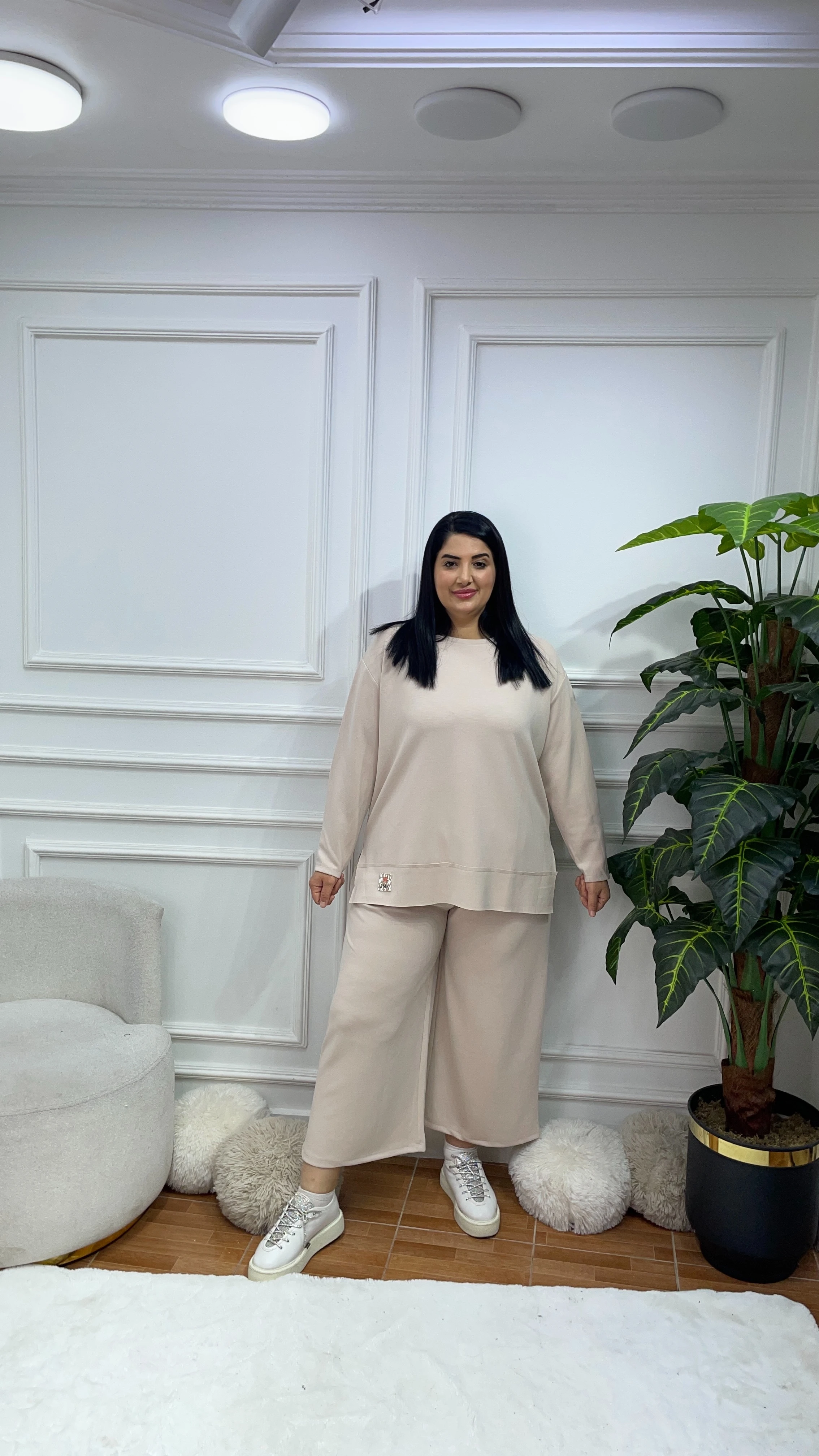 Premium Kalitede Modal Takım - Krem