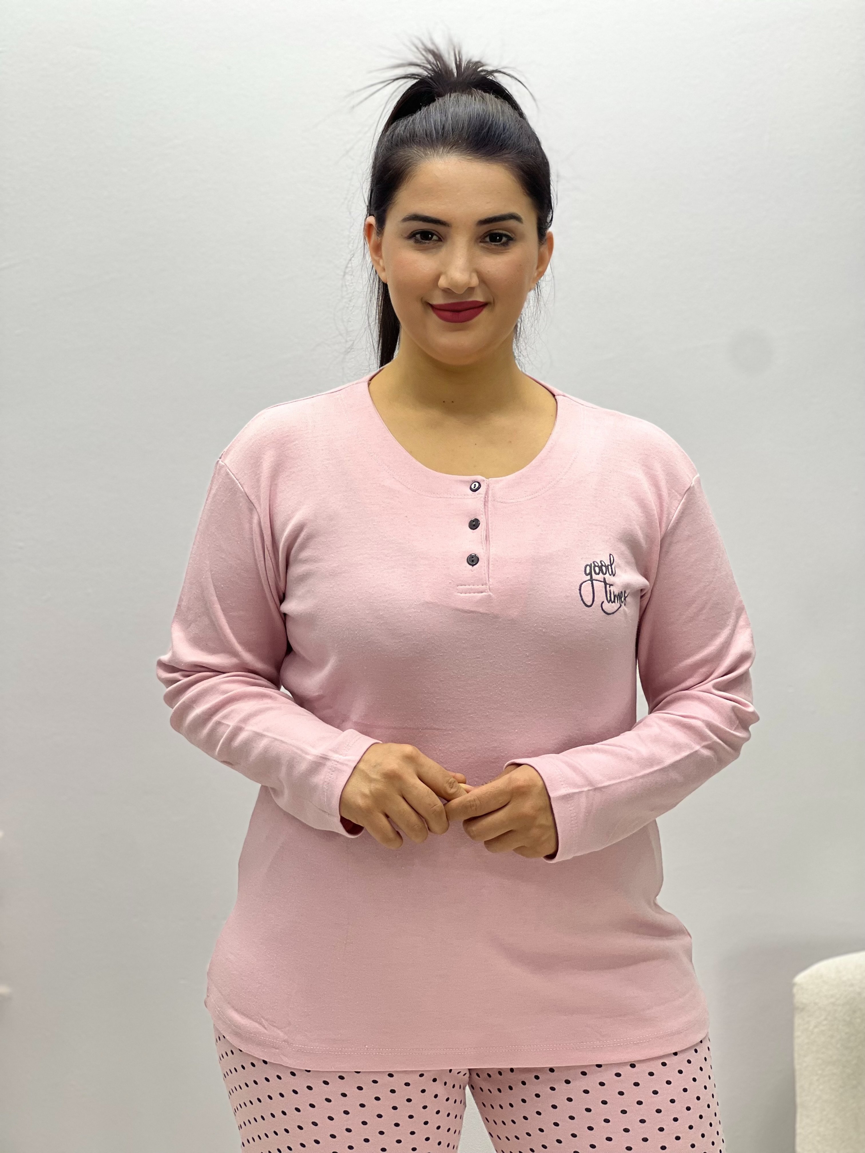 Büyük Beden Clara Pijama - Pembe