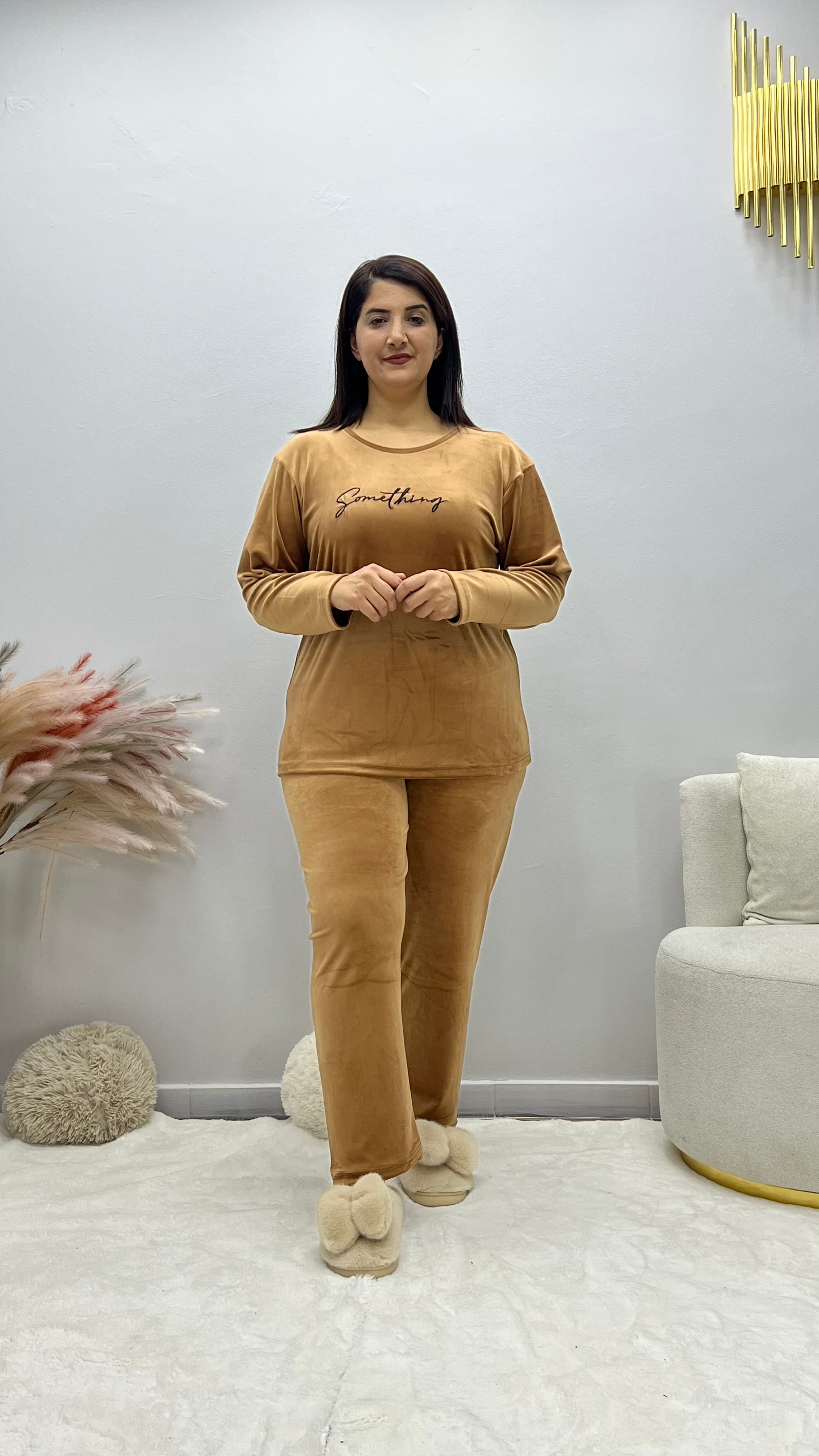 Büyük Beden Lena Pijama - TARÇIN RENGİ