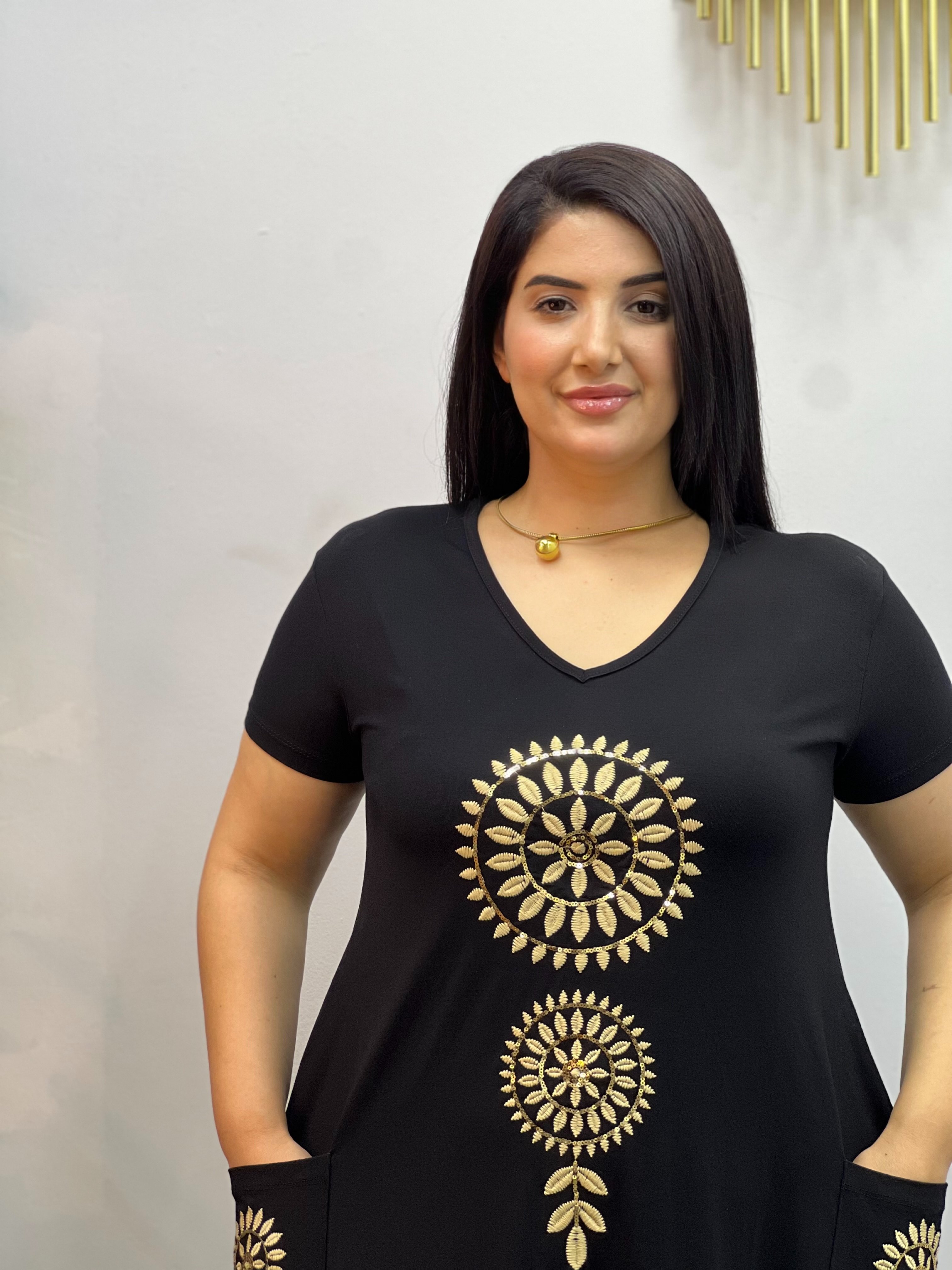 GoldNakış Detaylı Elbise