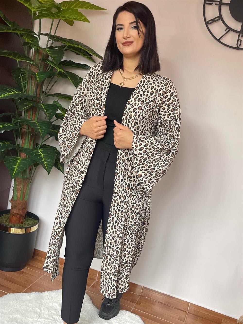 Leopar Desen Kimono