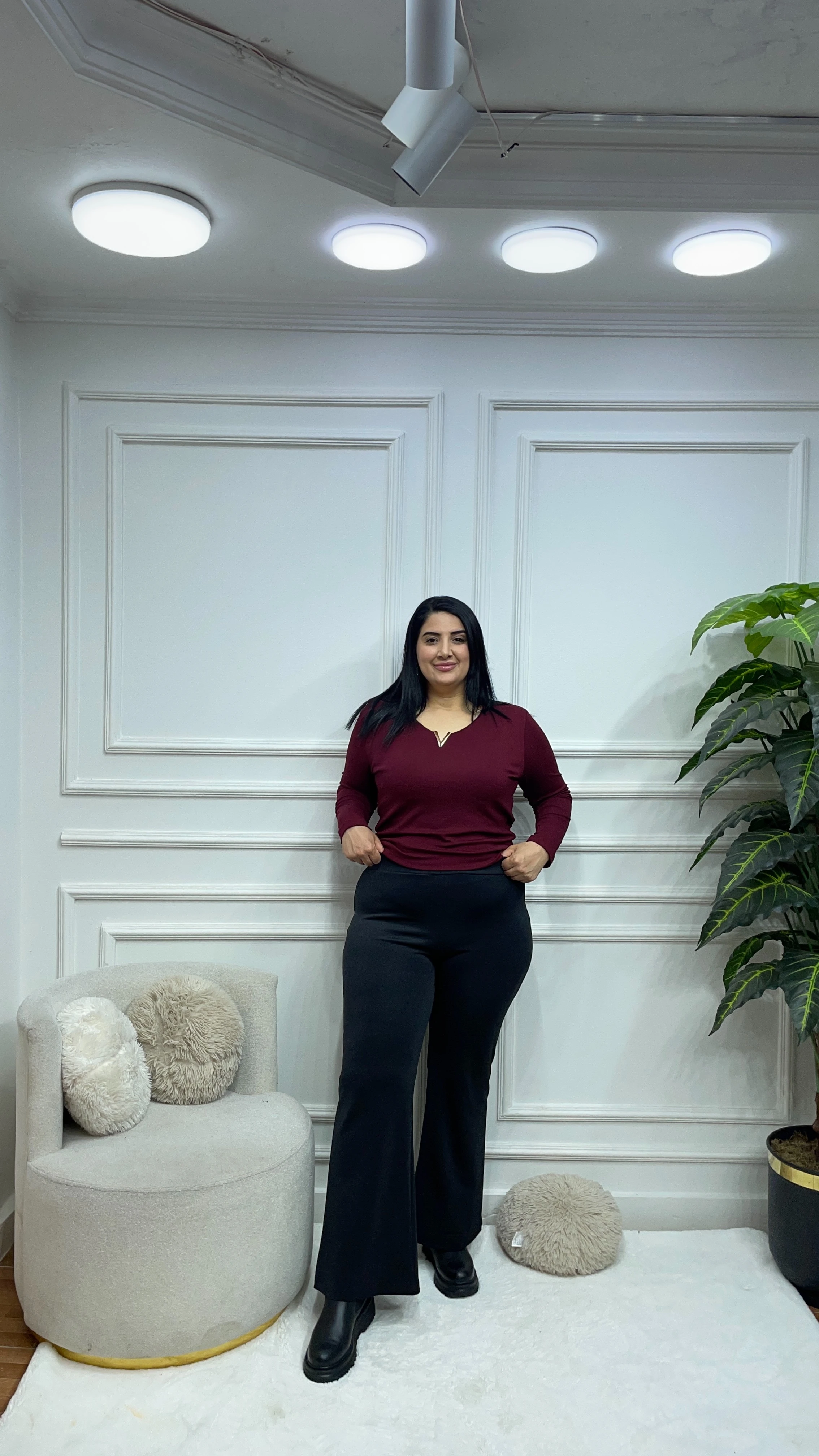 Büyük Beden İspanyol Paça Pantolon