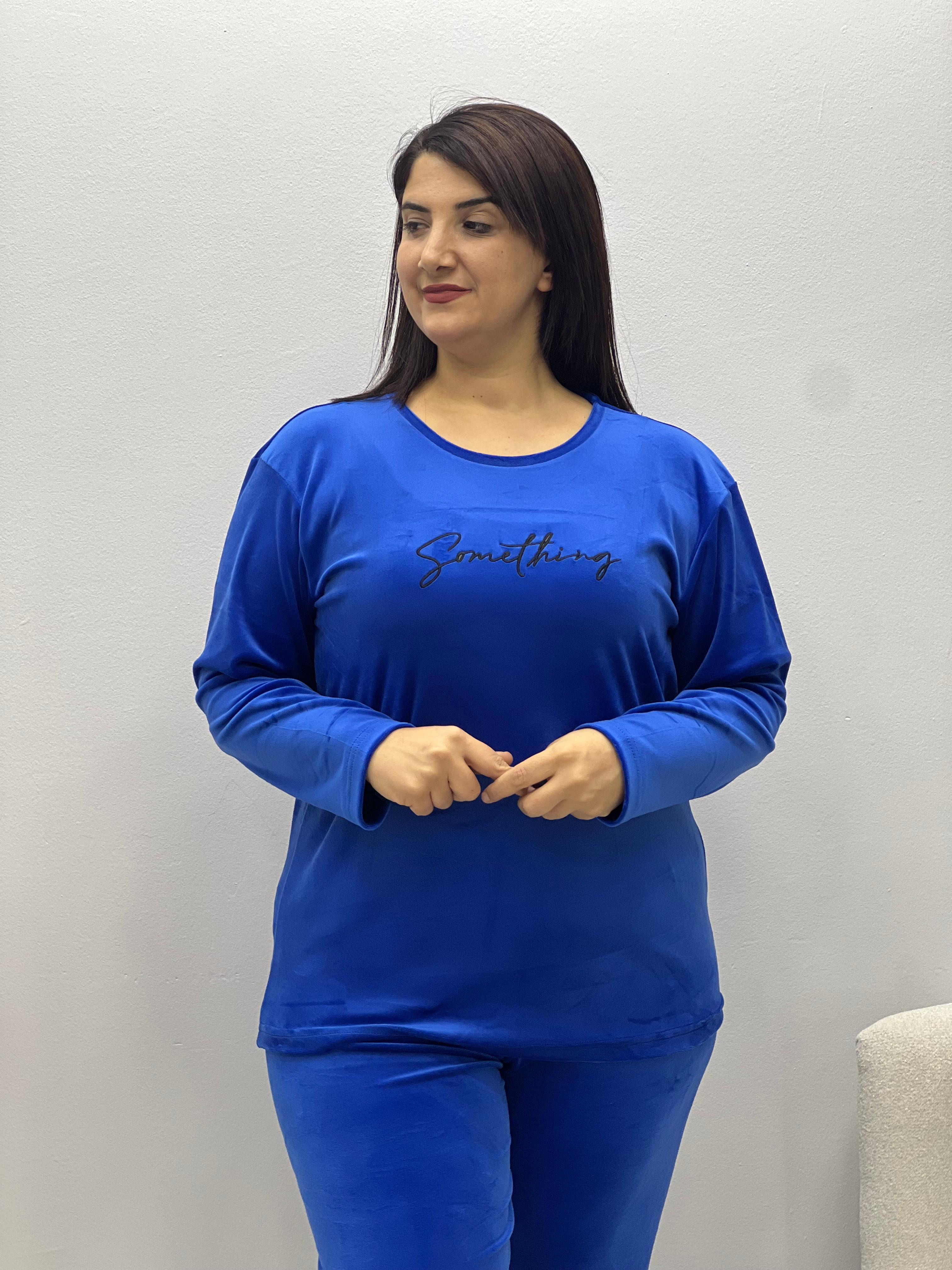 Büyük Beden Lena Pijama - MAVİ