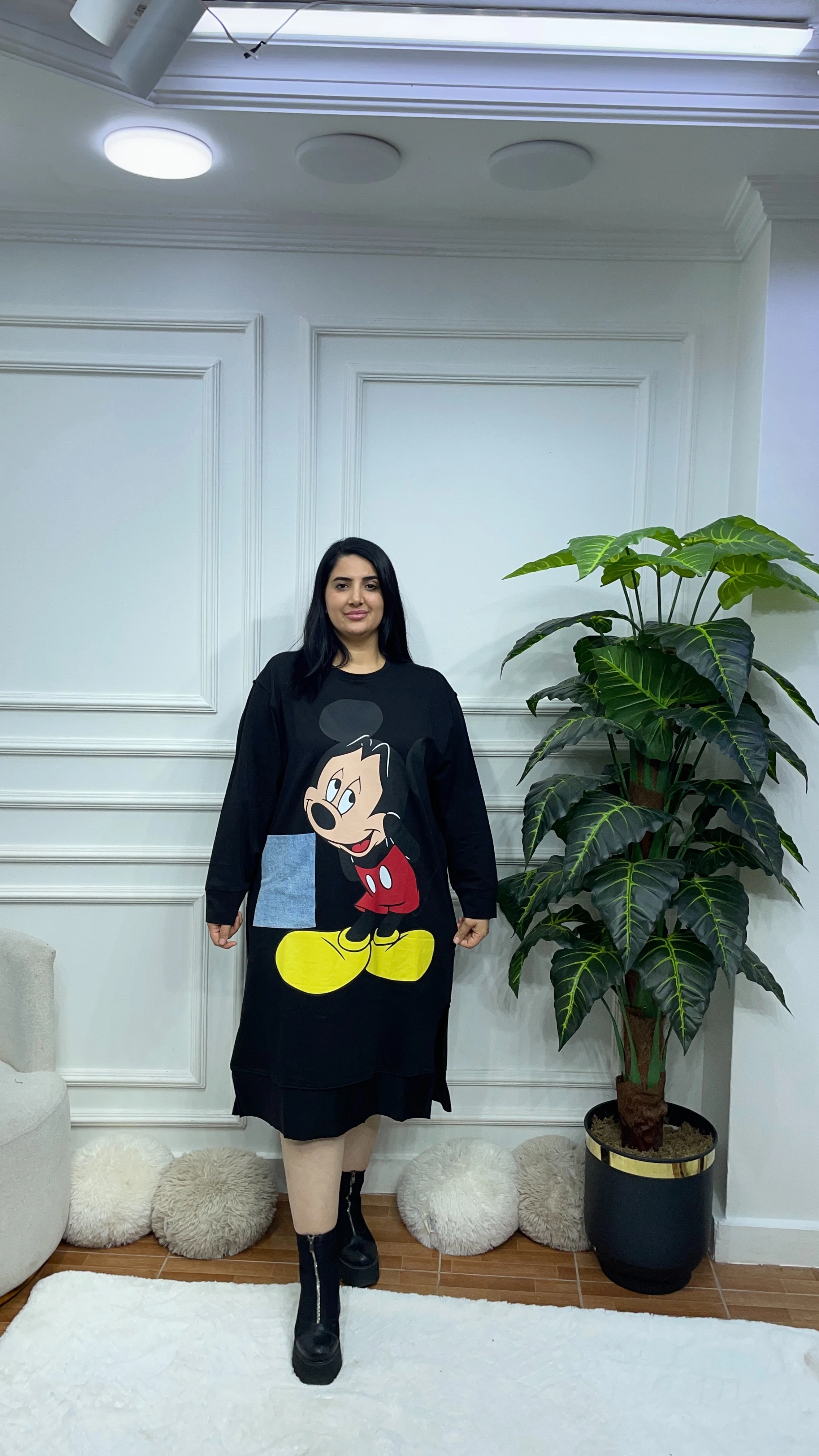 Büyük Beden Mickey Elbise