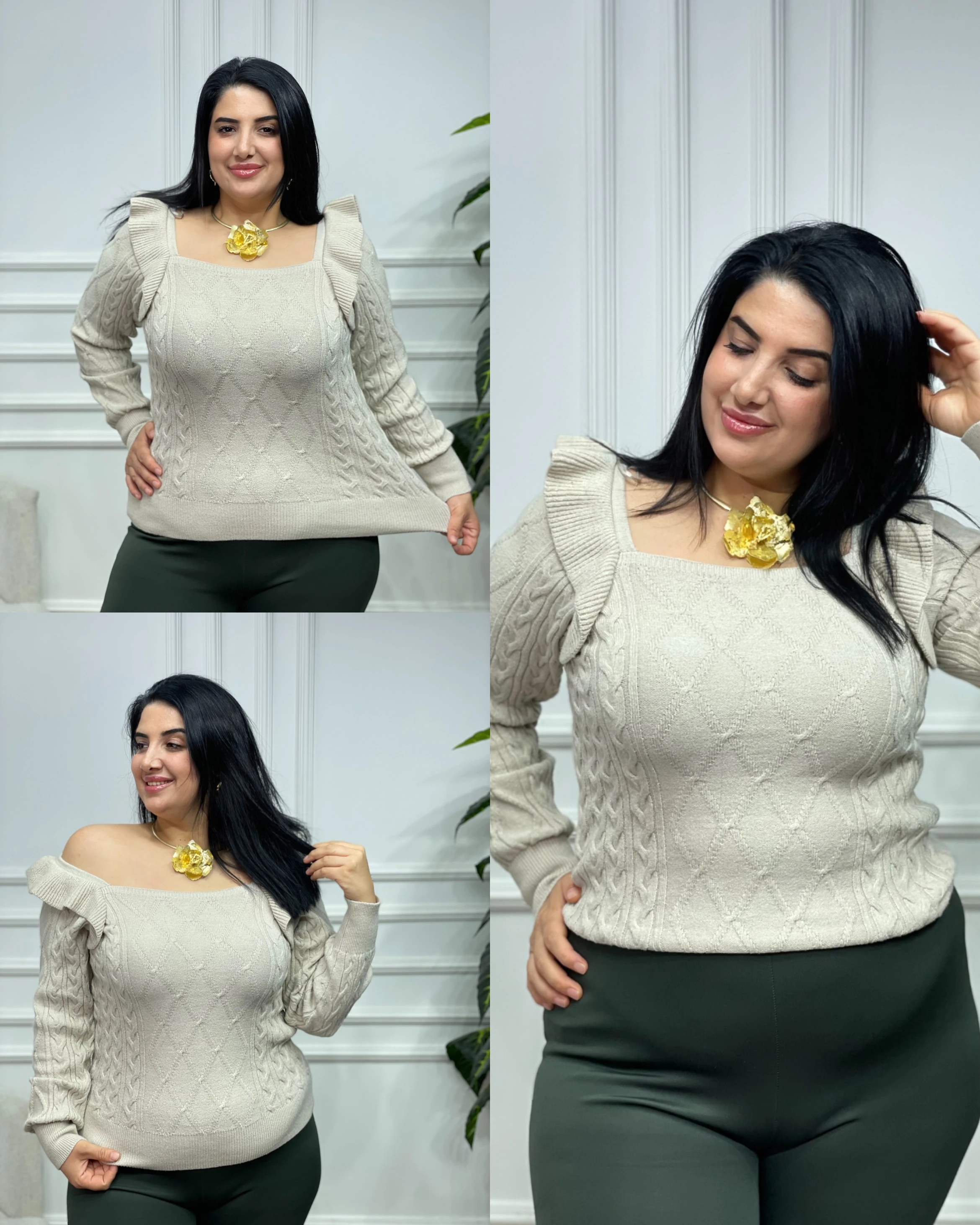 Büyük Beden Madonna Triko