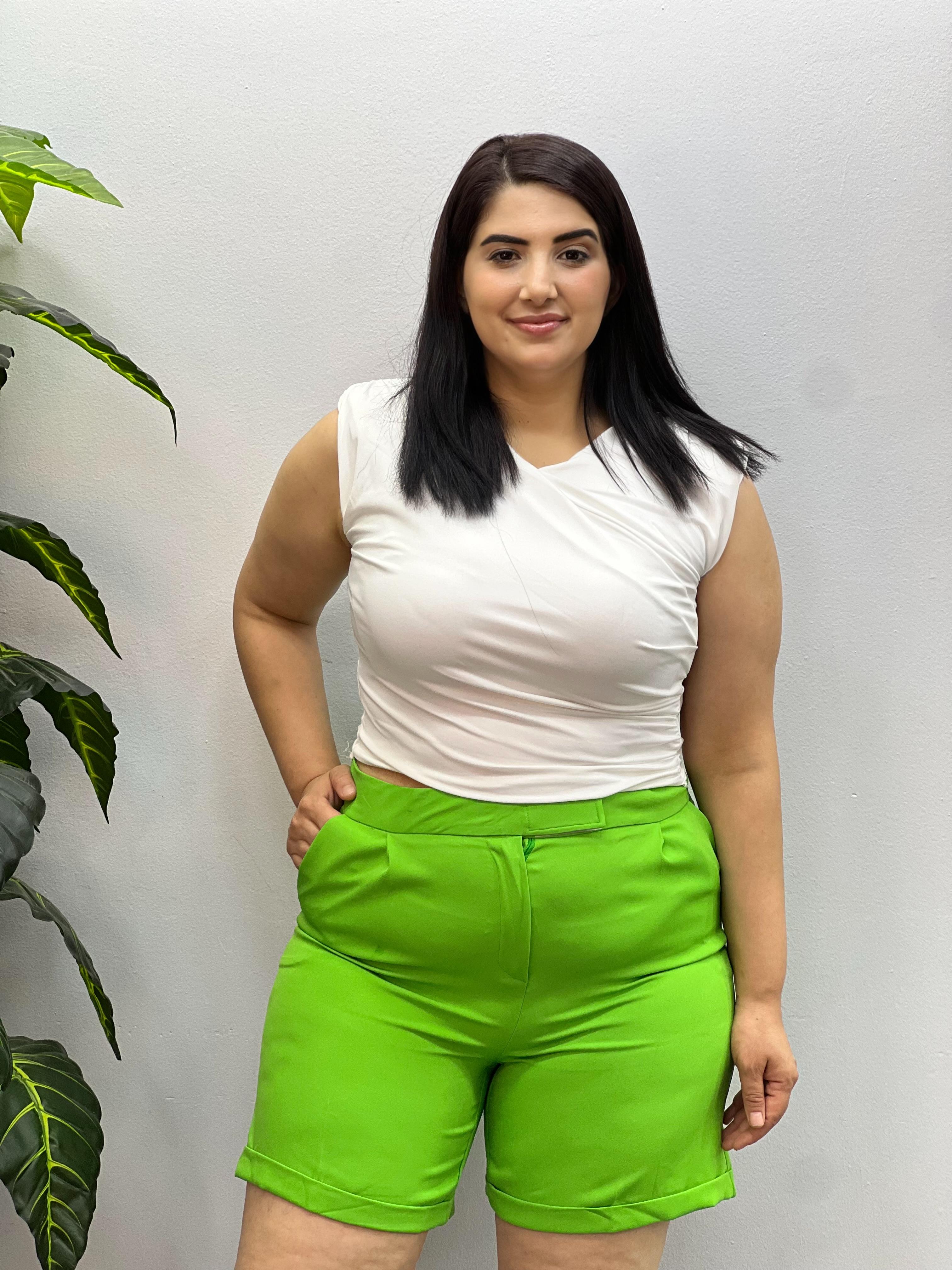 Cırt Cırtlı Reina Şort  - Yeşil