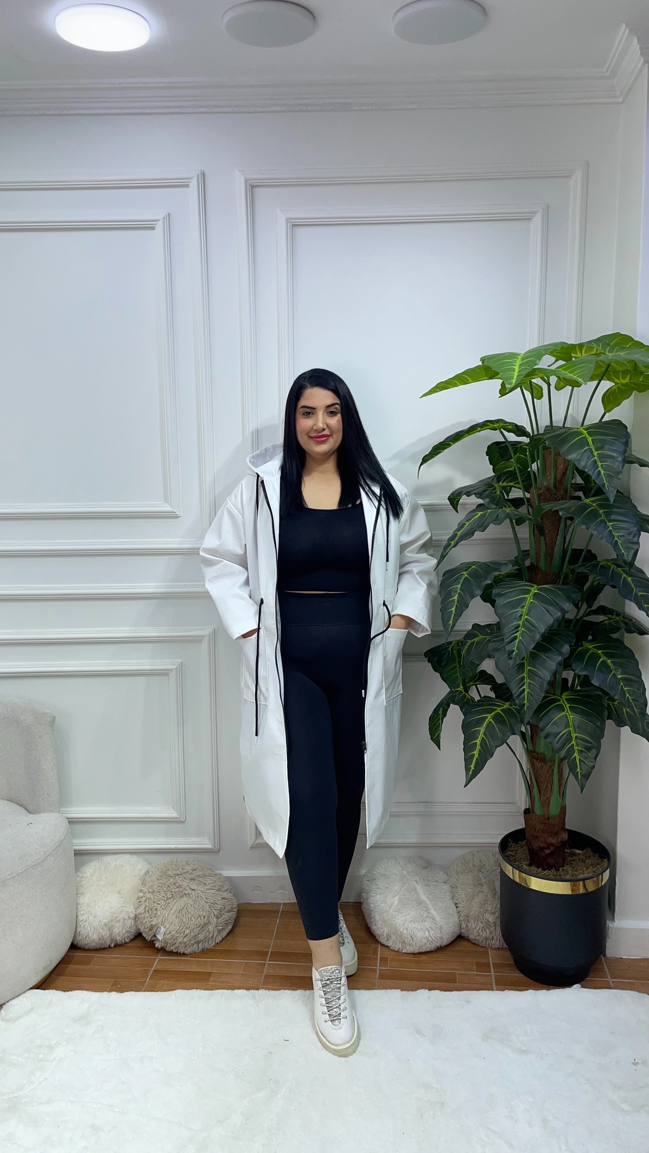 Rozasilva Yağmurluk - Beyaz