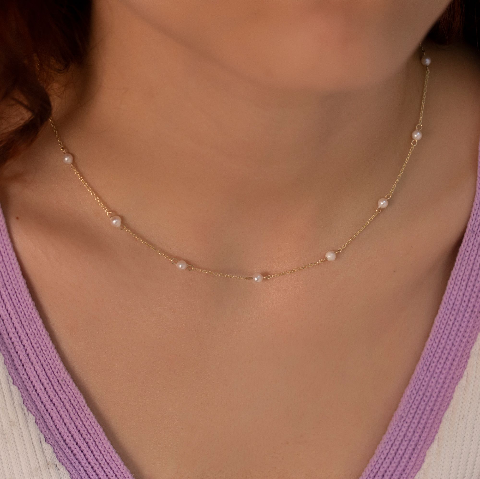 Collar Small Tiny Pearl Necklace - CherishBox – CherishBox_pearljewellery