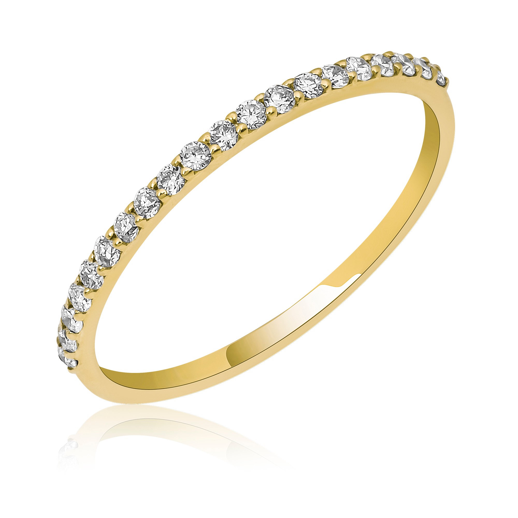 14K Gold 1.10 MM Diamond and 1.40 MM Diamond Half Eternity Ring