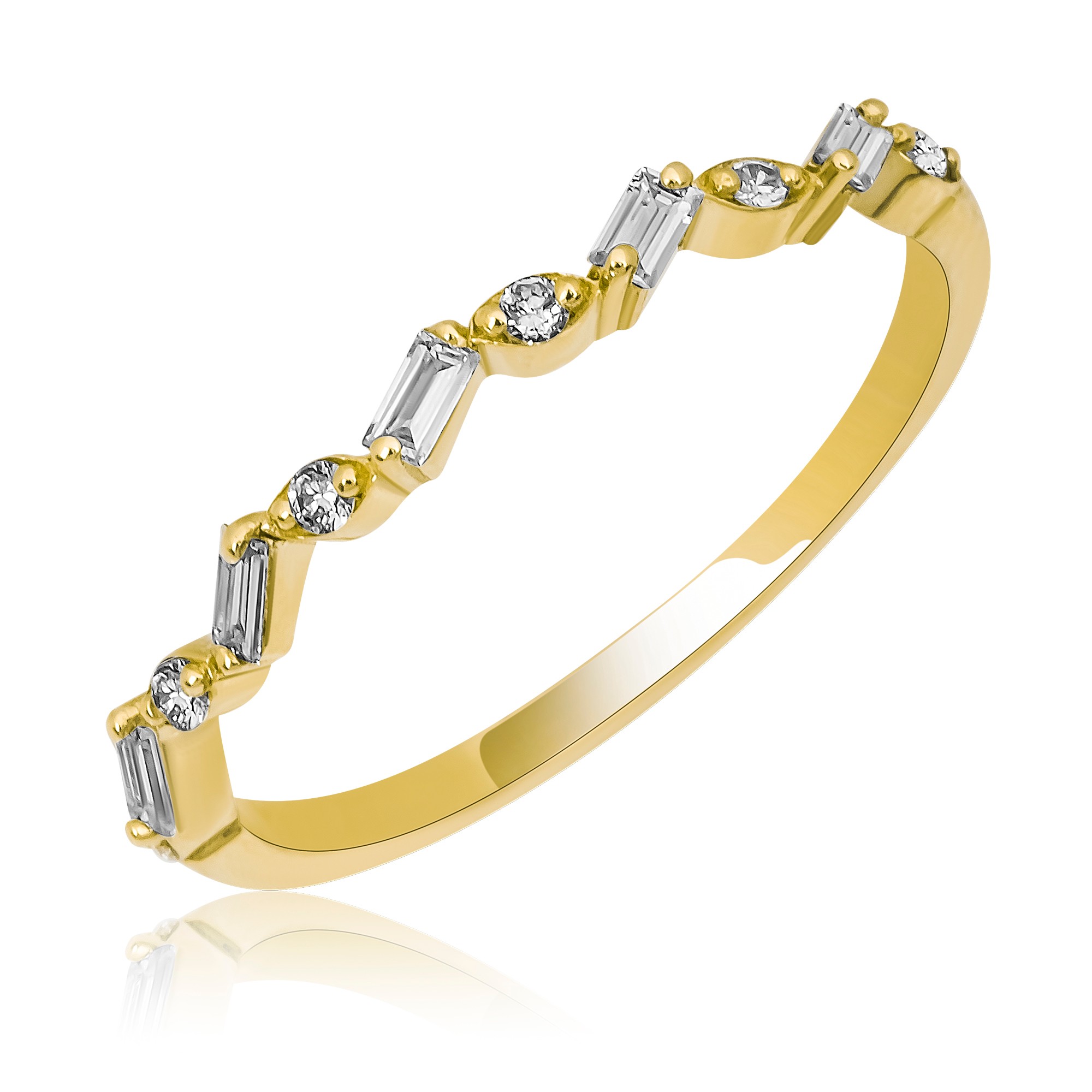 14K Gold Baguet Diamond Ring