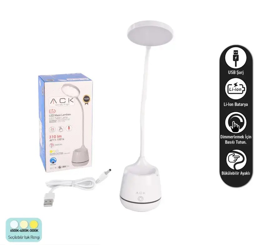 ACK Kalemlikli Led Masa Lambası AF11-10014
