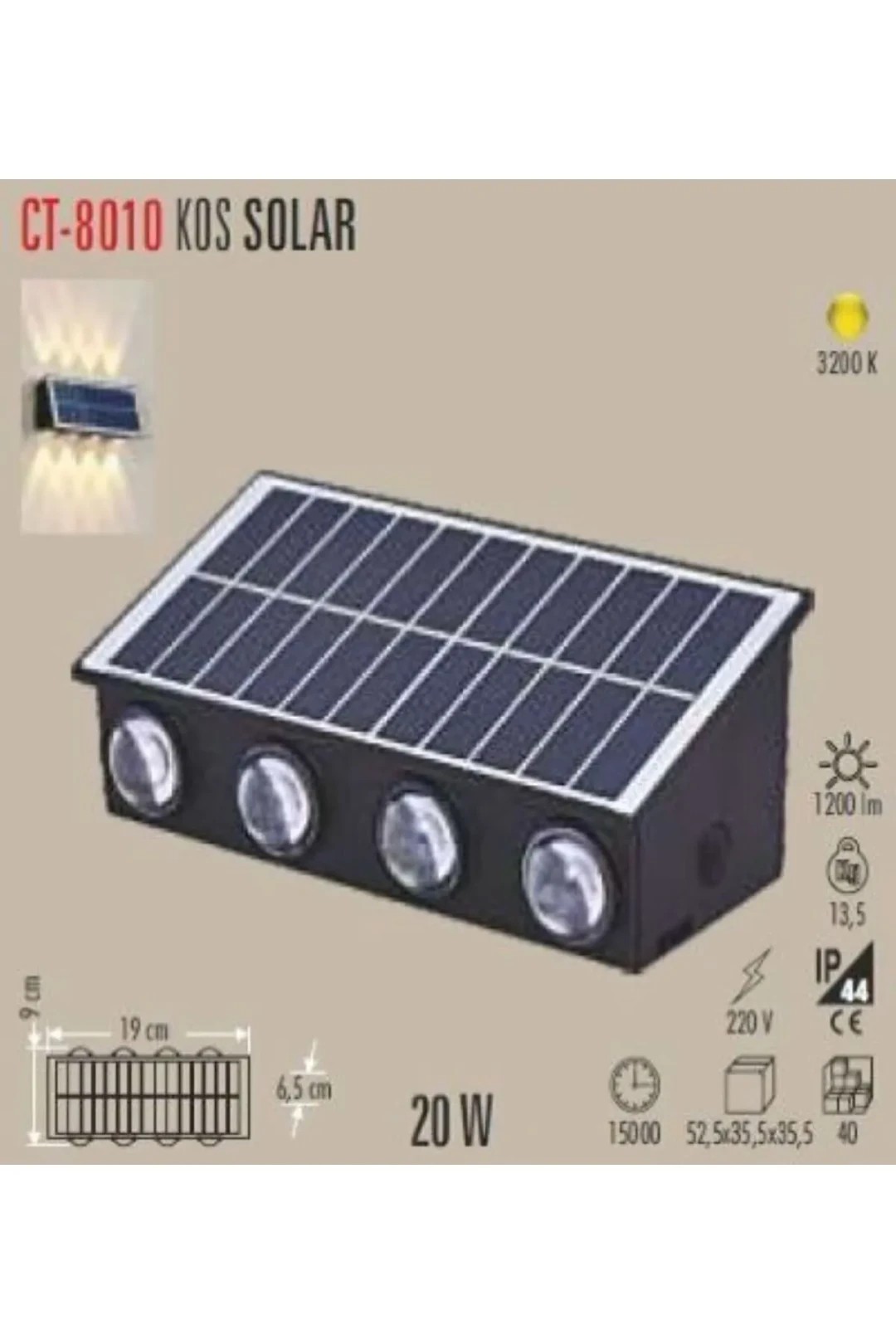 CATA KOS SOLAR 20W 3200K CT-8010