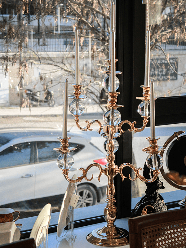 Şeffaf Toplu Gold 7'li Mumluk image