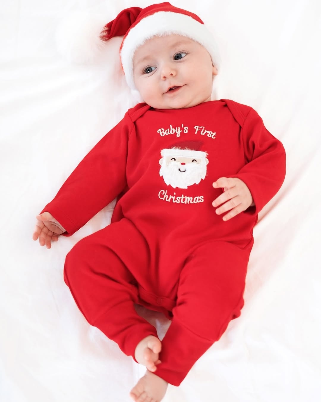 Kırmızı Baby’s First Christmas Yılbaşı Bebek Tulumu