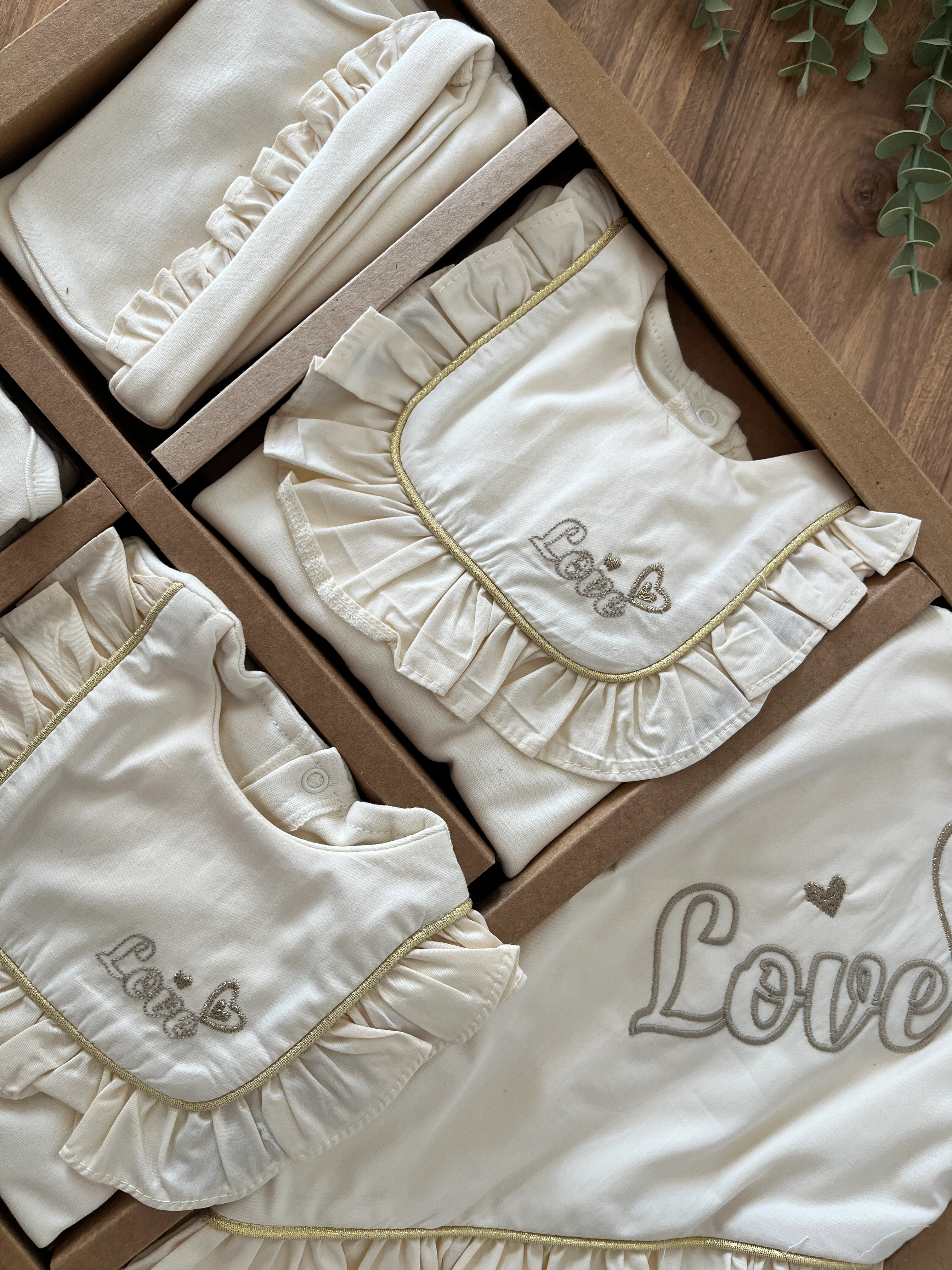 Kız Bebek Pamuklu 0-3 Ay Kalpli Love Naturel 10'lu Hastane Çıkışı