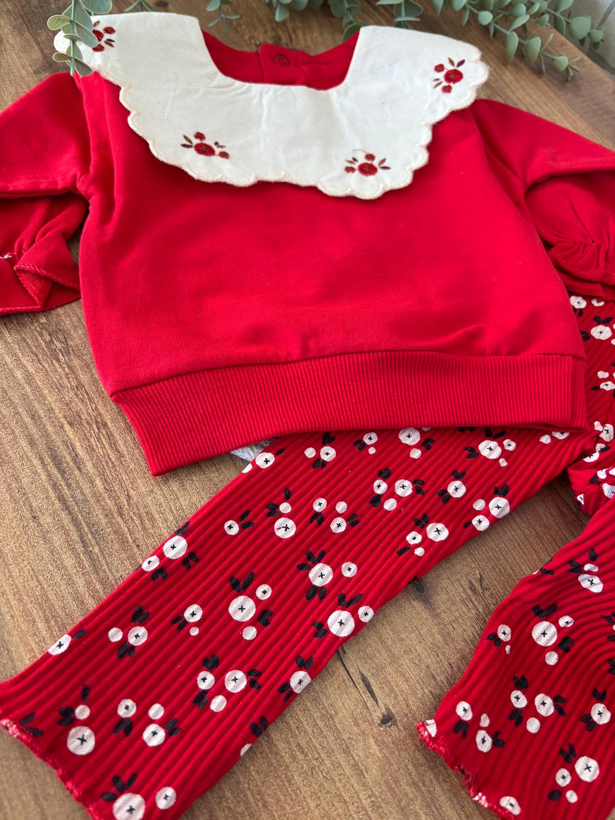 Kız Bebek Çıtır Çiçek Yakalı 2'li Takım