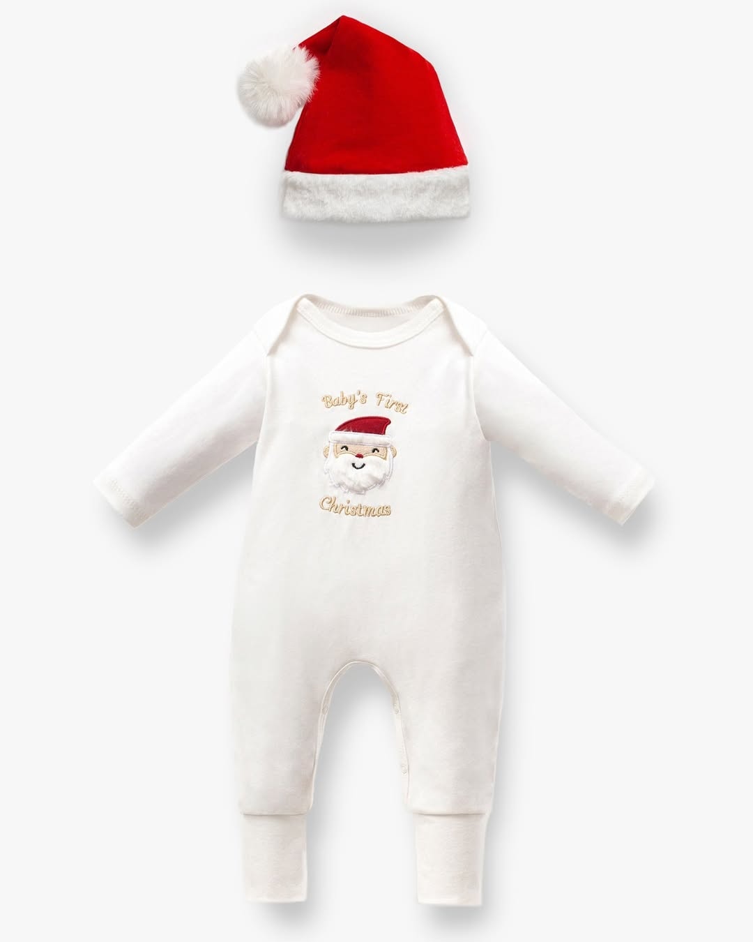 Beyaz Baby’s First Christmas Yılbaşı Bebek Tulumu