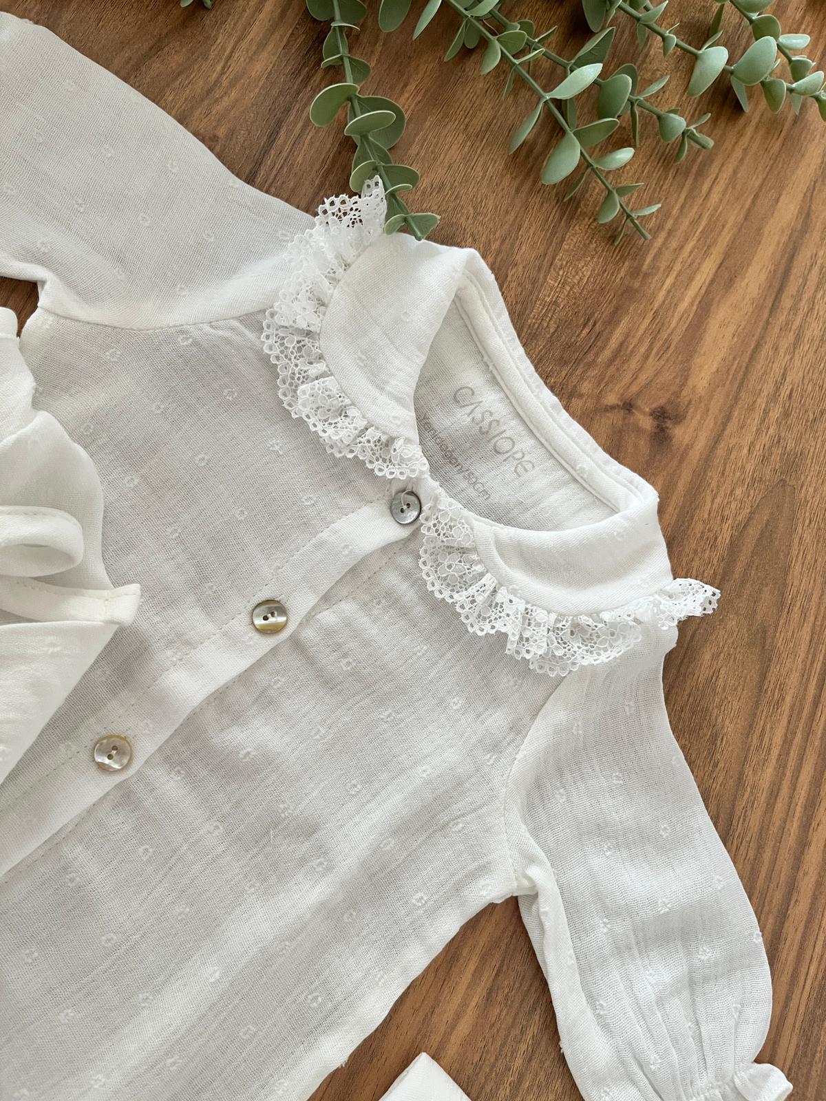 Kız Bebek Pamuklu 10 Parça Müslin Hastane Çıkışı Seti - Beyaz Renk