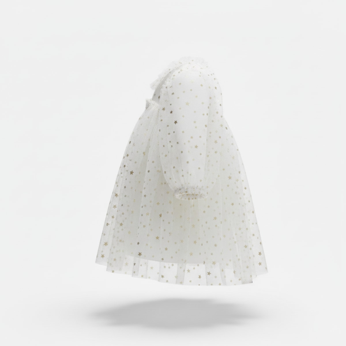 Kız Bebek Premium Pamuklu Yıldızlı Desenli Elbise