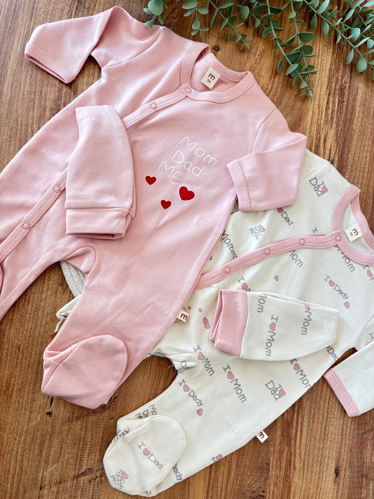 Kız Bebek 2’li Şapkalı Tulum Pembe Renk