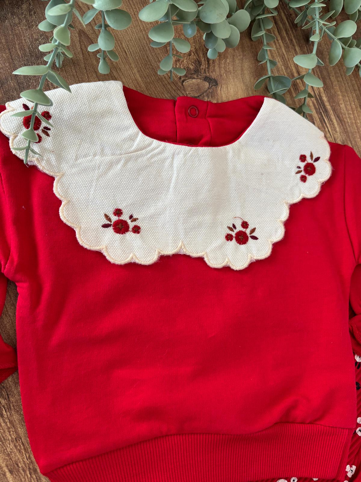 Kız Bebek Çıtır Çiçek Yakalı 2'li Takım