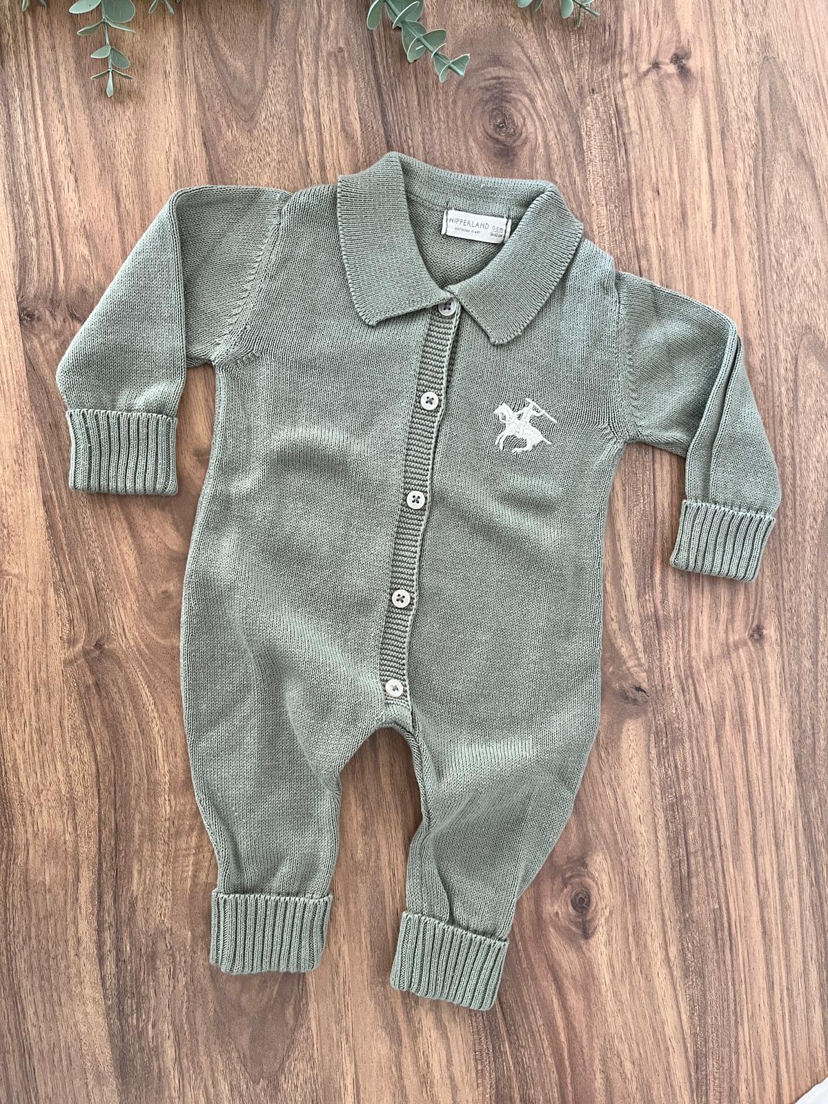 Erkek Bebek 0-3 Ay Dustin 10'lu Polo Yaka Yeşil Renk Hastane Çıkış Seti