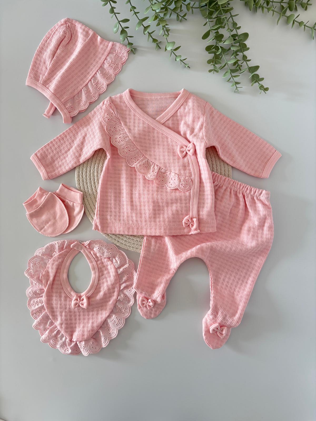 Kız Bebek Pretty Girl Pembe 5’li Hastane Çıkış Seti