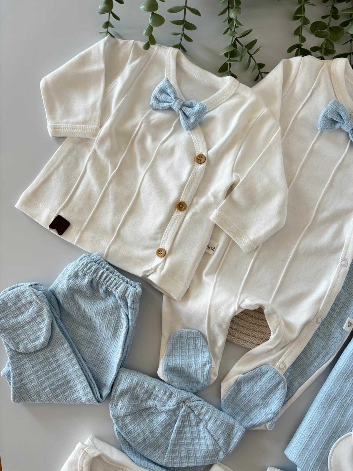 Erkek Bebek 0-3 Ay Carısma Nervüllü 10'lu Set Mavi Renk